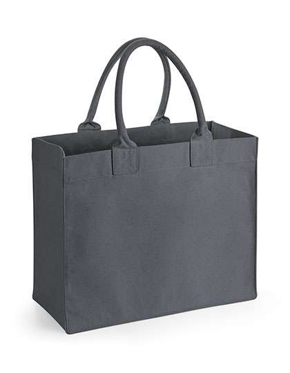 Westford Mill Baumwoll-Canvas Einkaufstasche mit Einstecktasche, Graphite Grey 41 x 34 x 18 cm, WM608