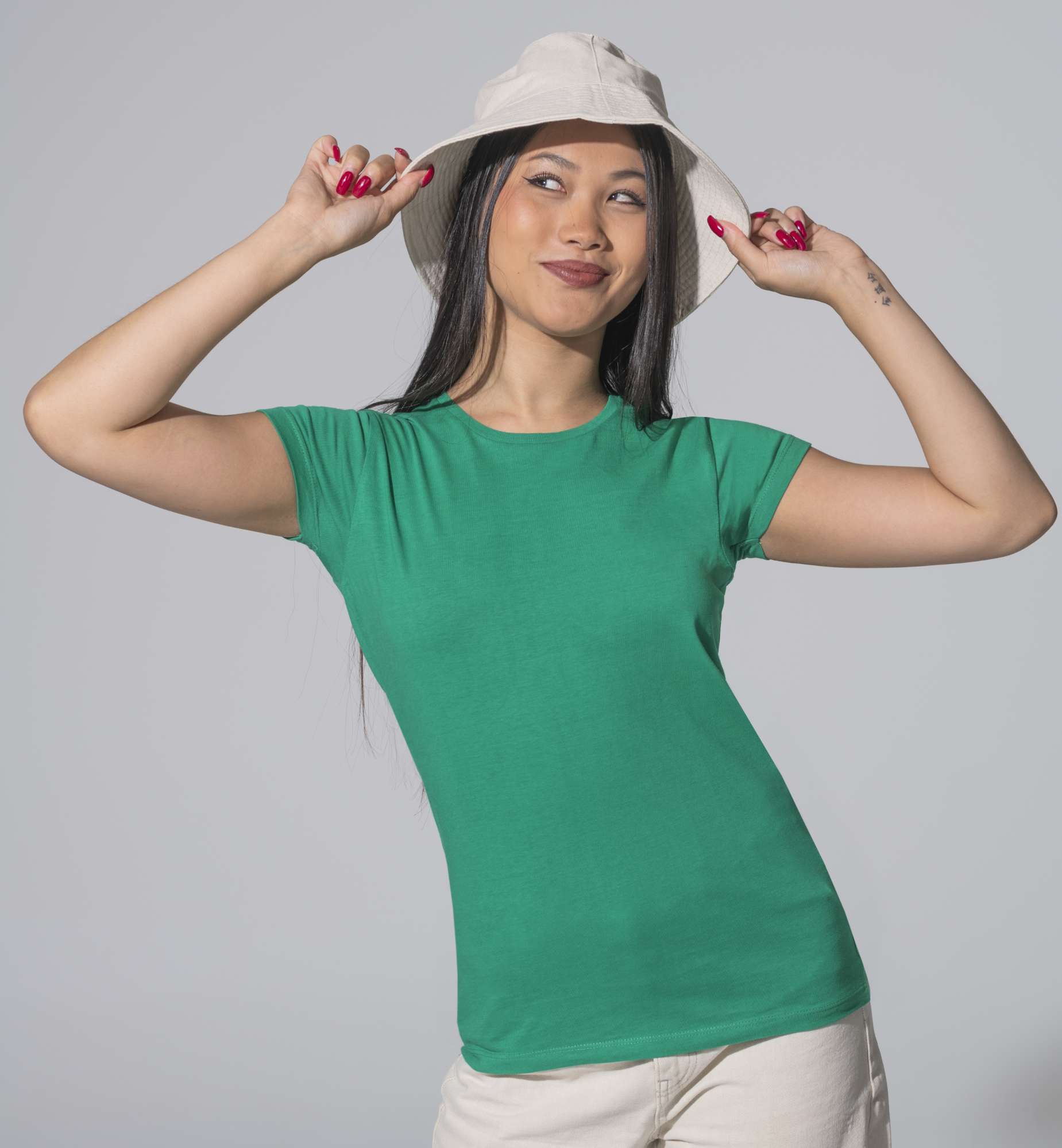 Slim Fit Premium T-Shirt Baumwolle für Damen