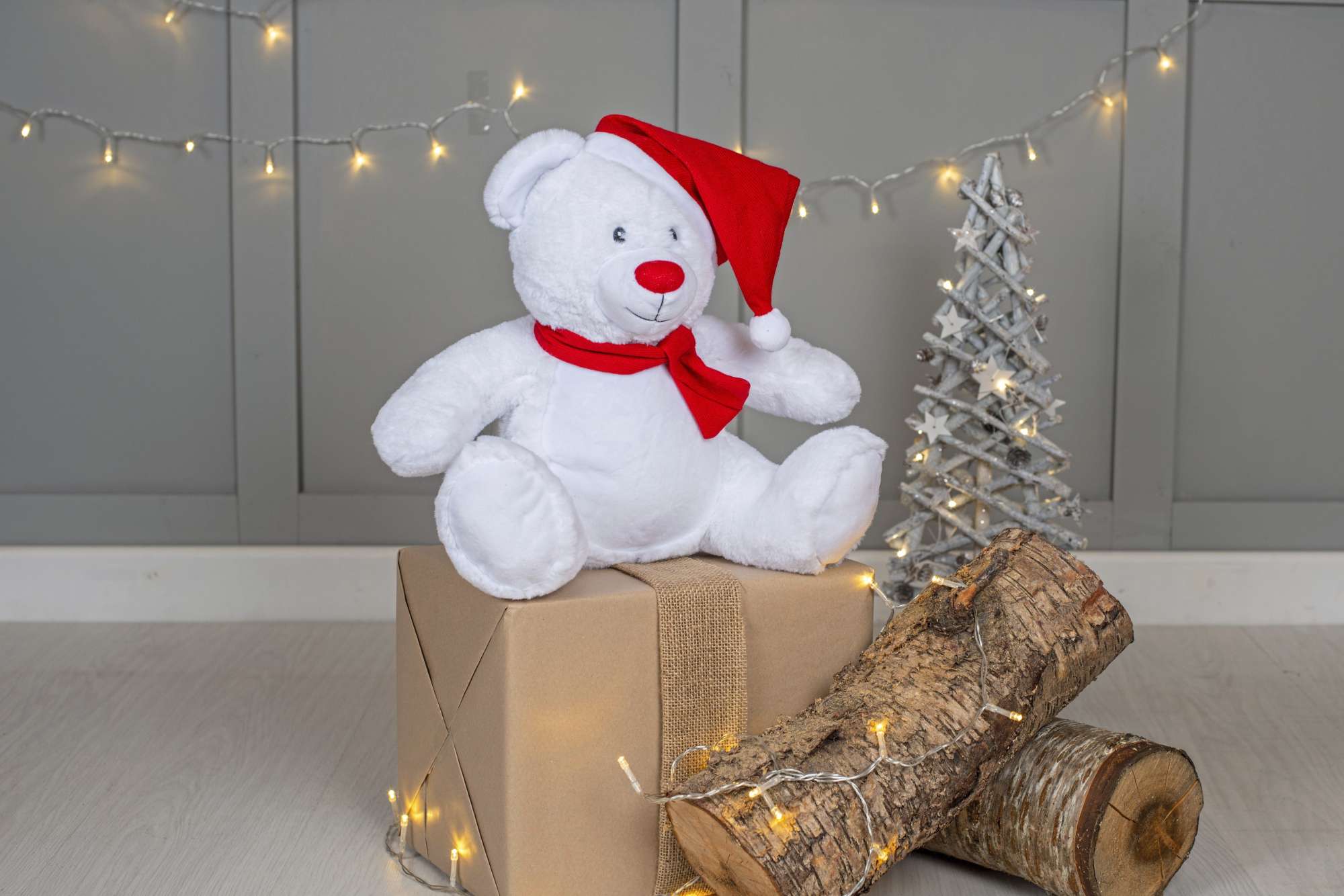 Mumbles Weihnachts-Zippie Bär L Plüsch in, White/Red L, MM573