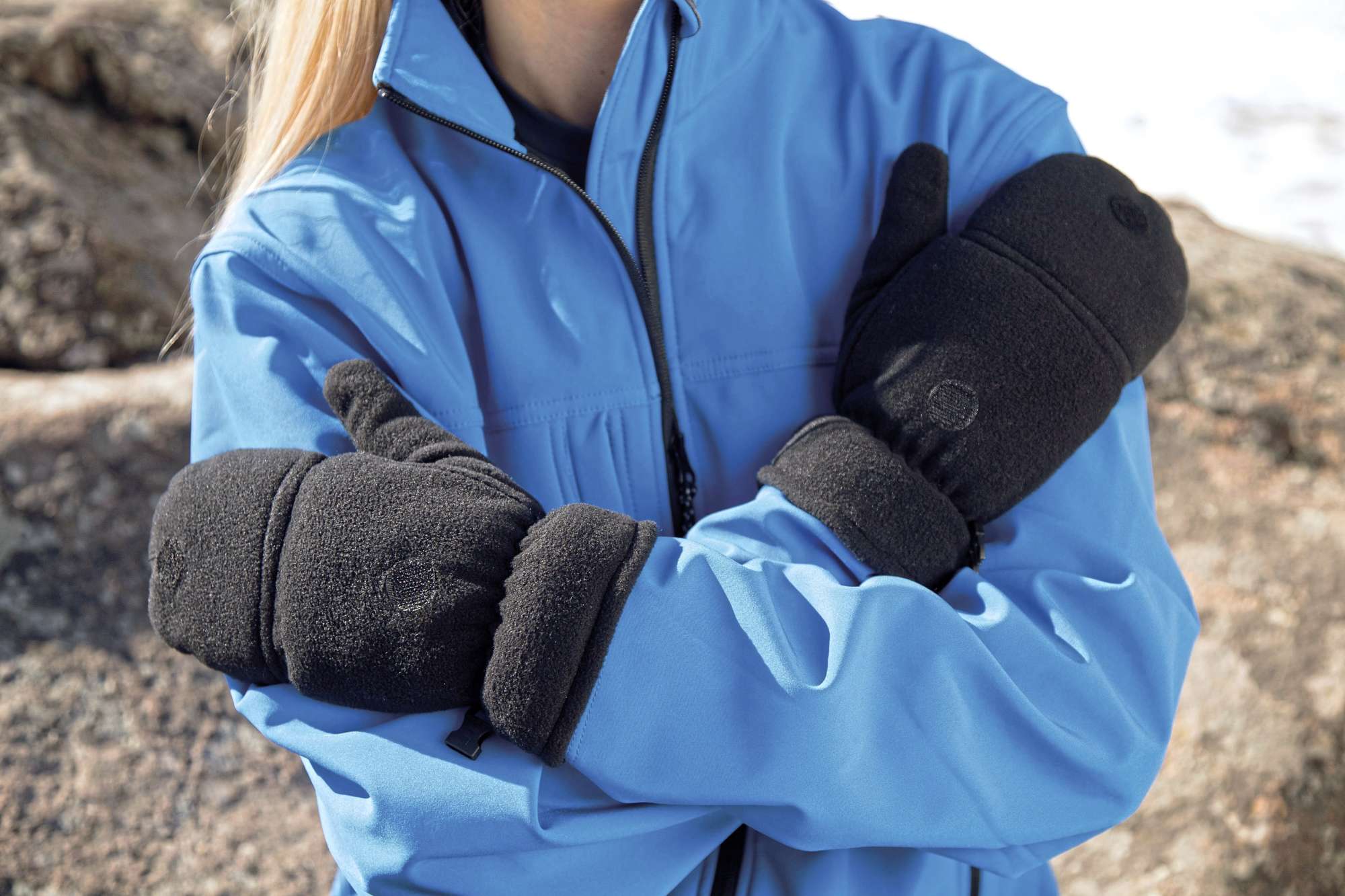 Result Winter Essentials Palmgrip Fleecehandschuhe mit Klettverschluss, Navy L/XL, RC363