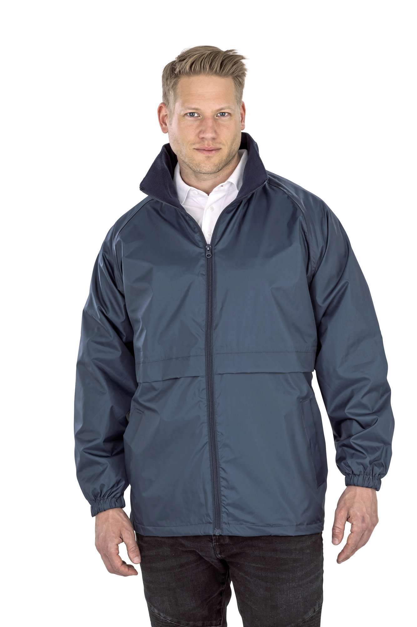 Microfleece Jacke mit Kapuze und Reflektor
