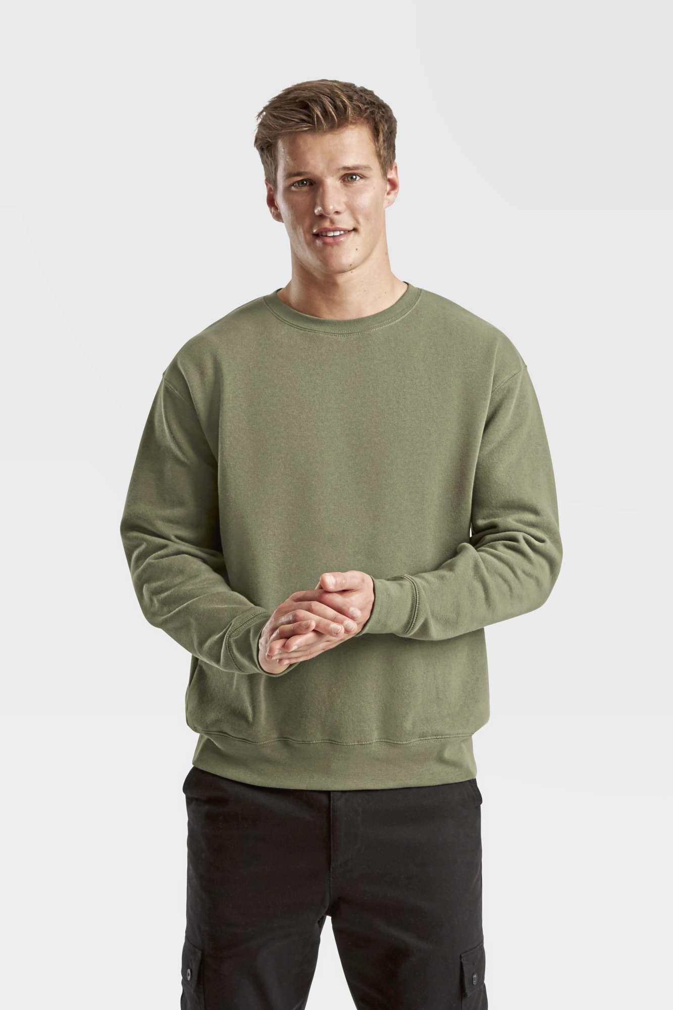 Fruit of the Loom Premium Sweatshirt mit Ripp-Bündchen, Classic Olive S, F324N