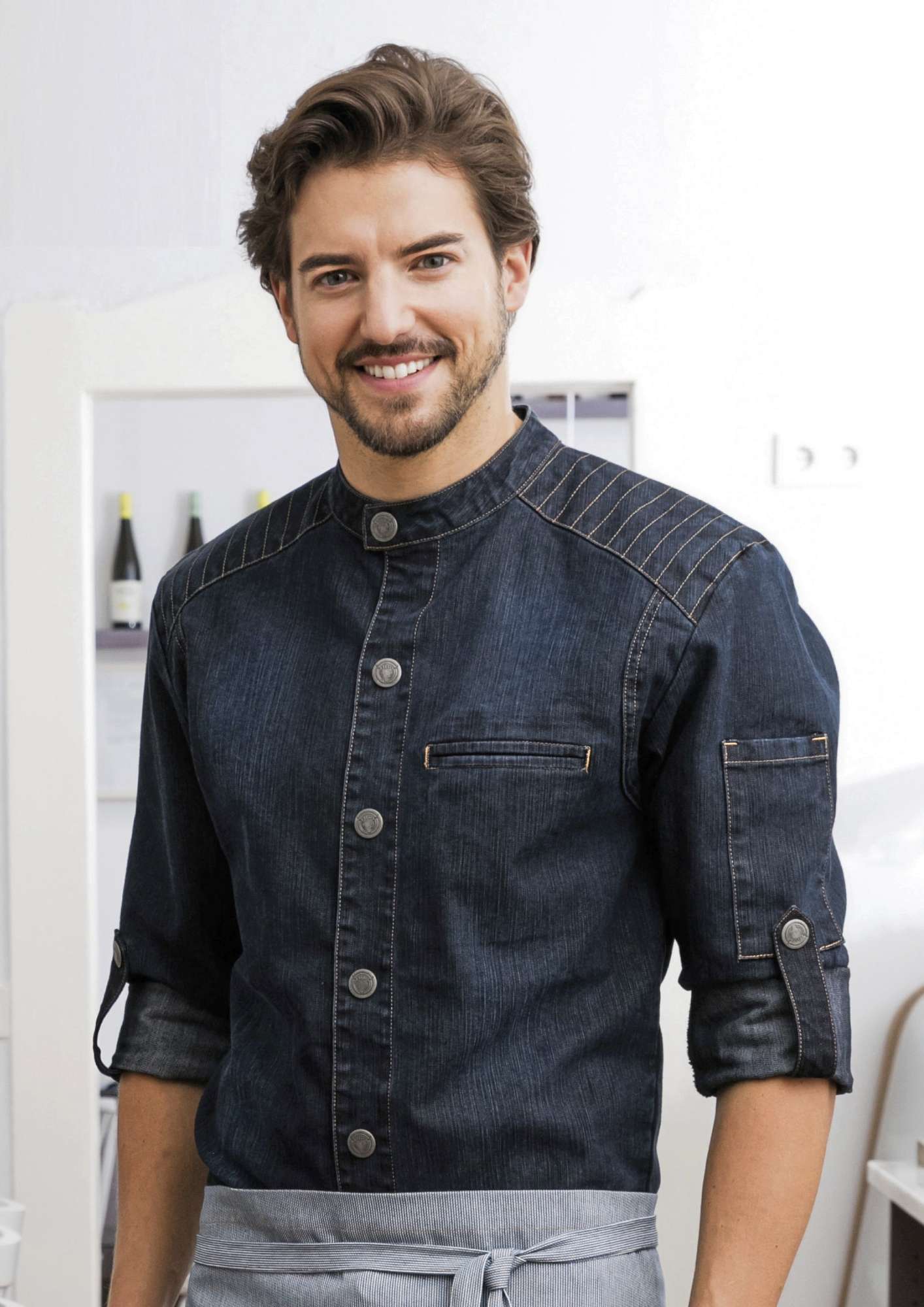 Kochjacke Bikerstyle mit Armtasche