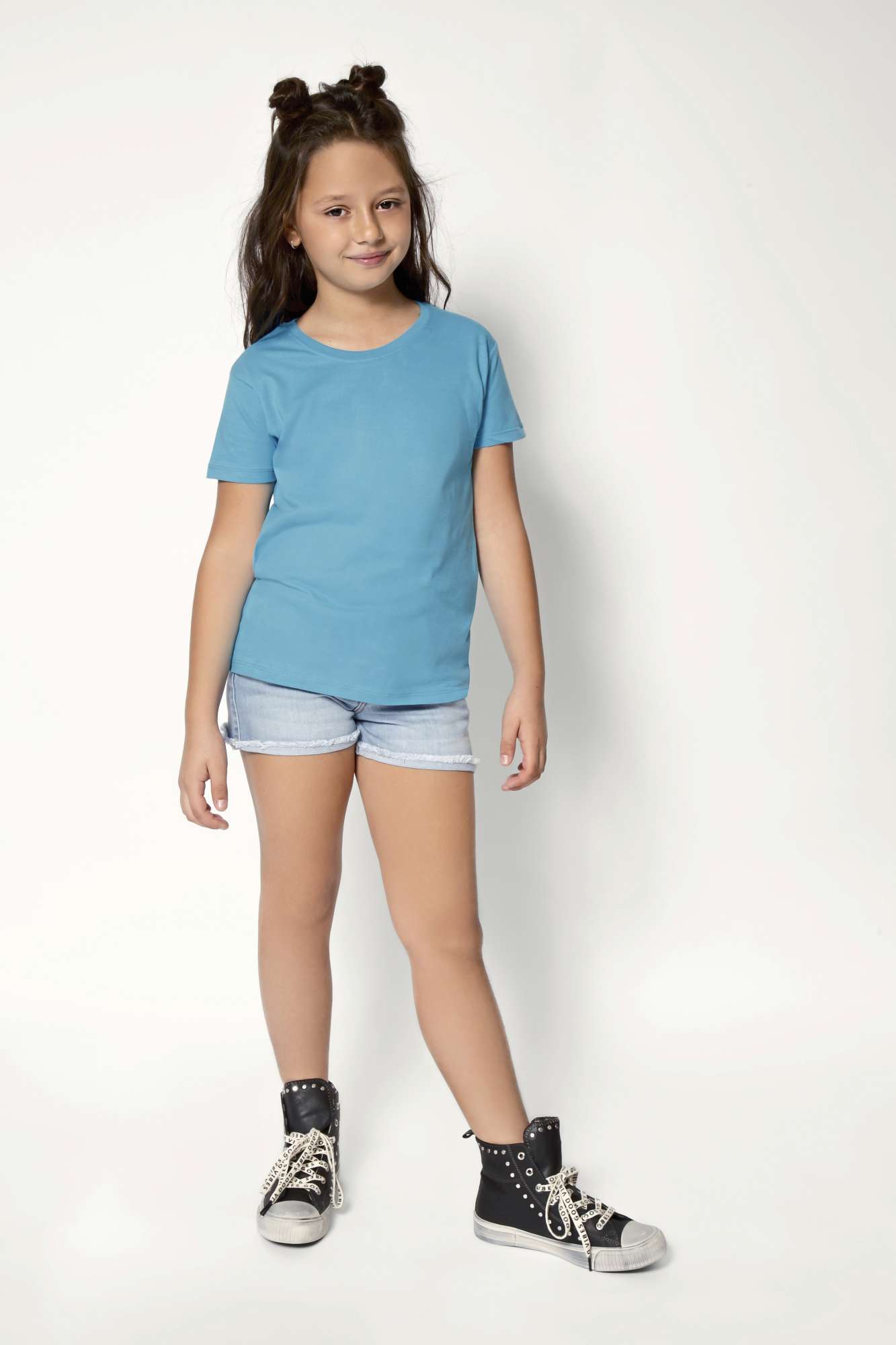 T-Shirt mit Ripp-Kragen für Kinder