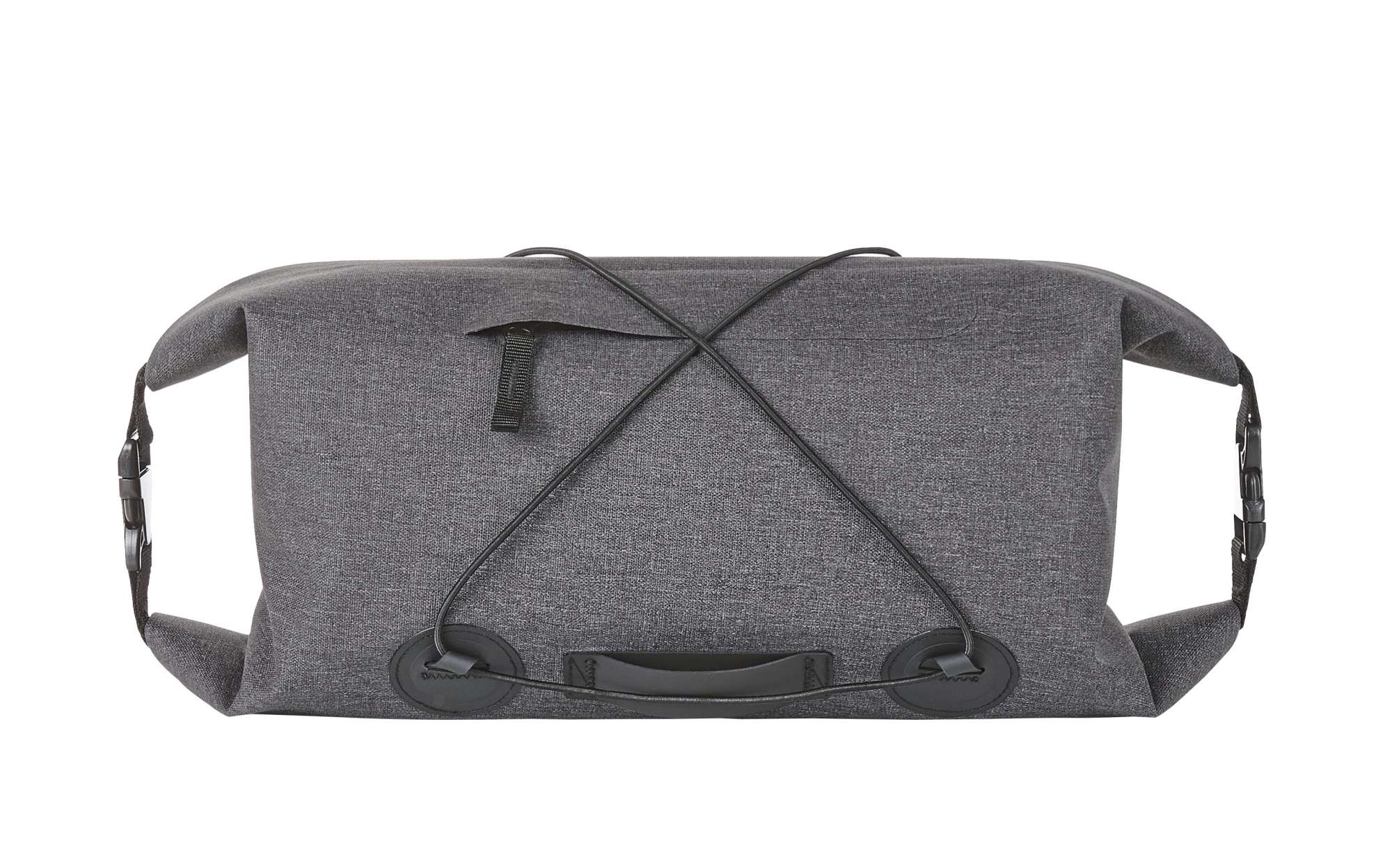 Graue Melange Fahrradtasche mit Rollverschluss
