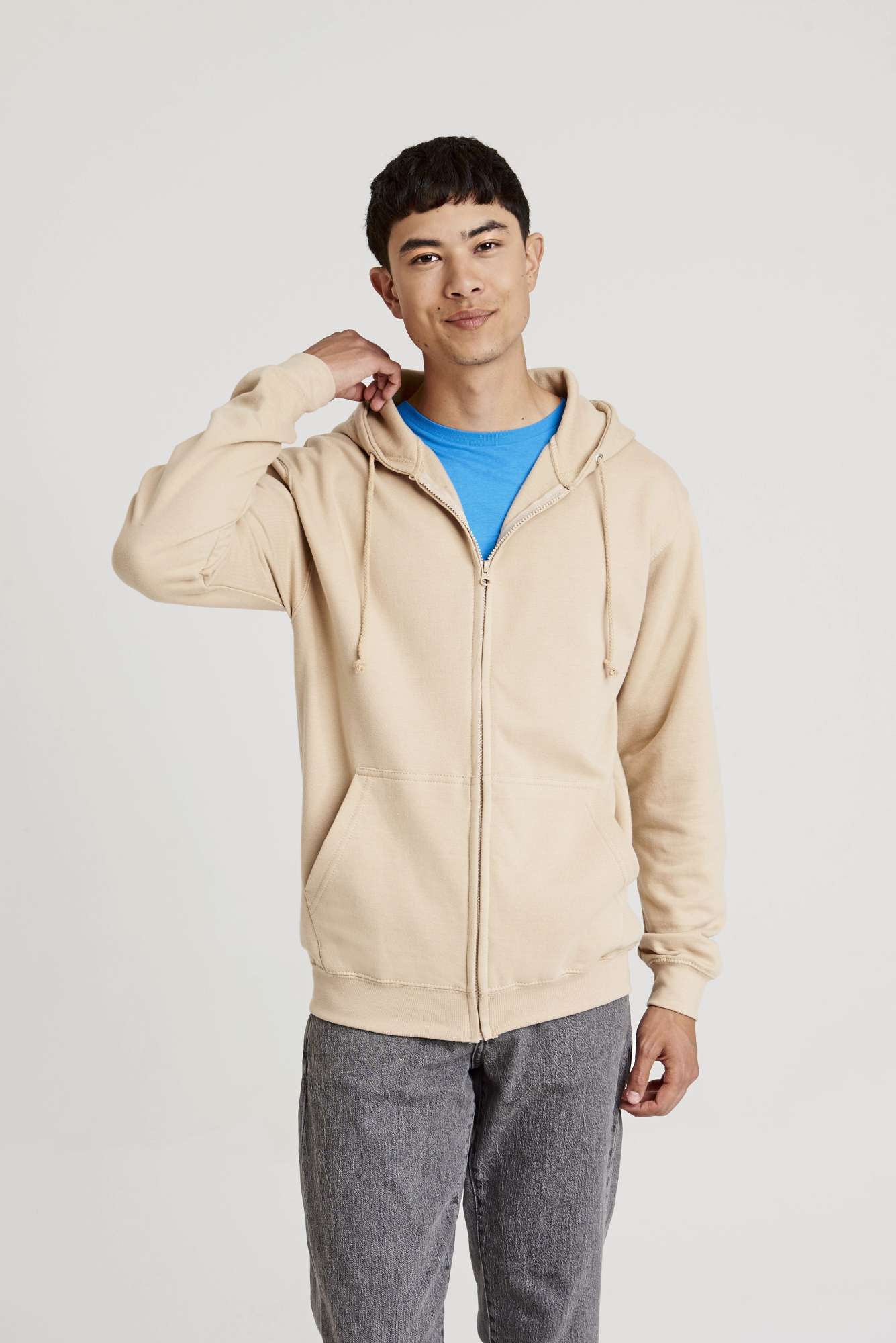Just Hoods Kapuzen-Sweatjacke mit Reißverschluss, Purple M, JH050