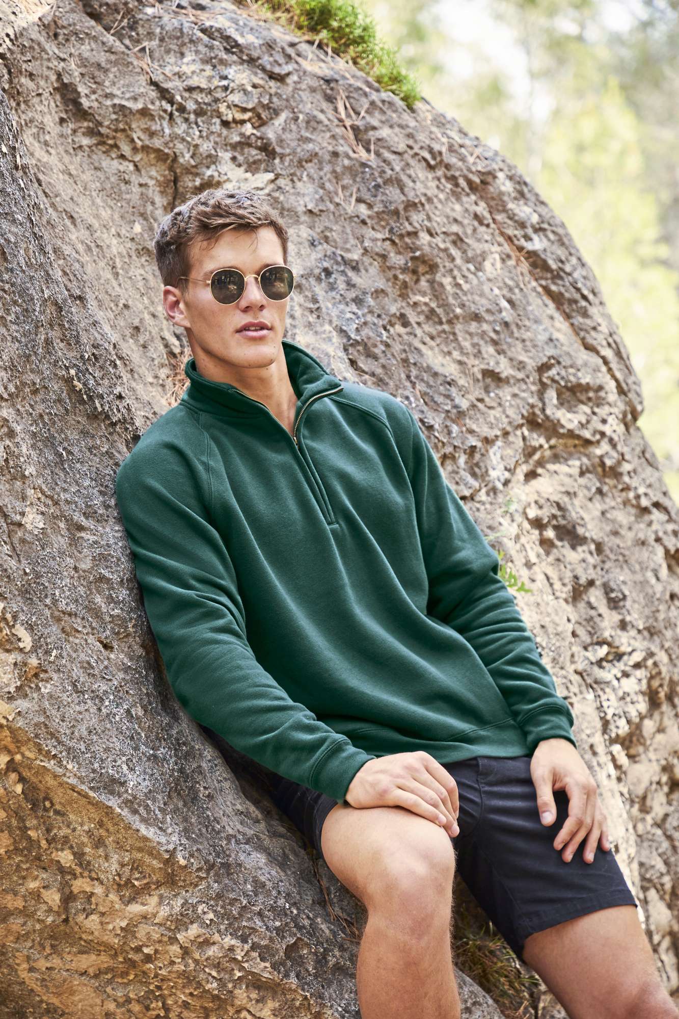 Premium Raglan Sweatshirt mit Reißverschluss