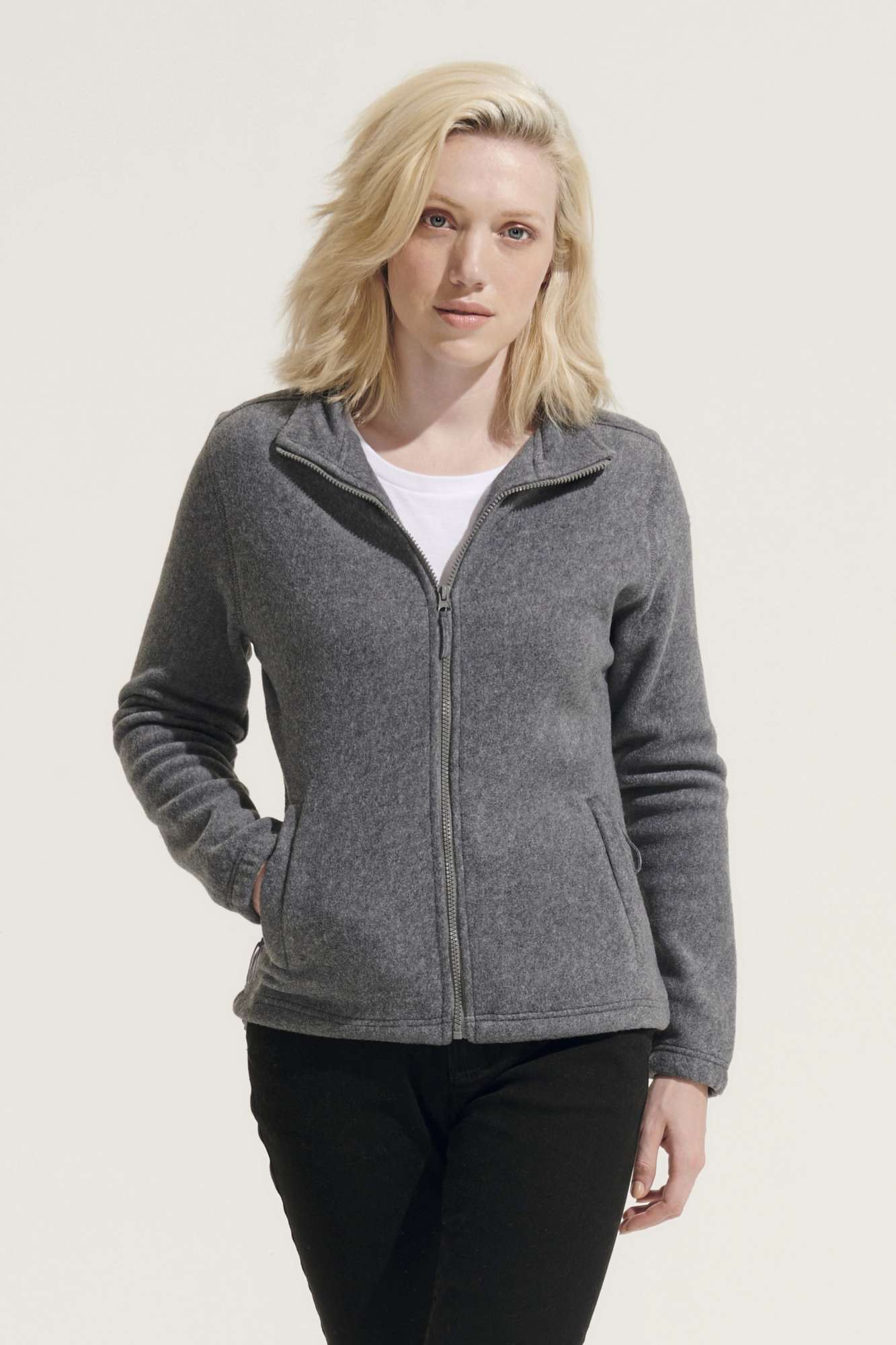 SOL´S Fleece Jacke mit Stehkragen für Damen, Charcoal Grey (Solid) S, L745