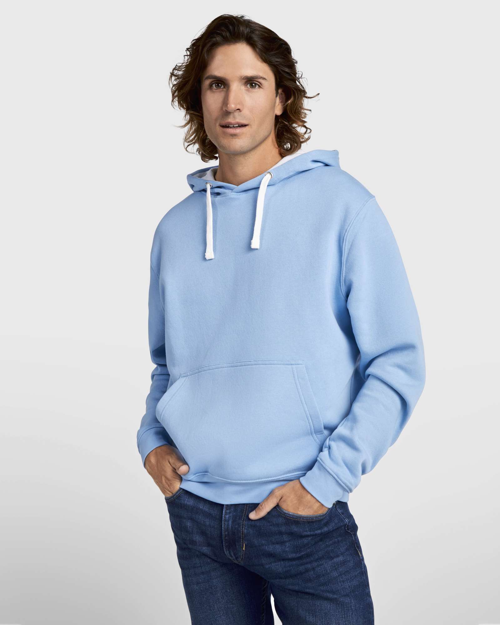 Roly Urban Sweatshirt mit Kapuze für Herren, White 01/Navy Blue 55 S, RY1067