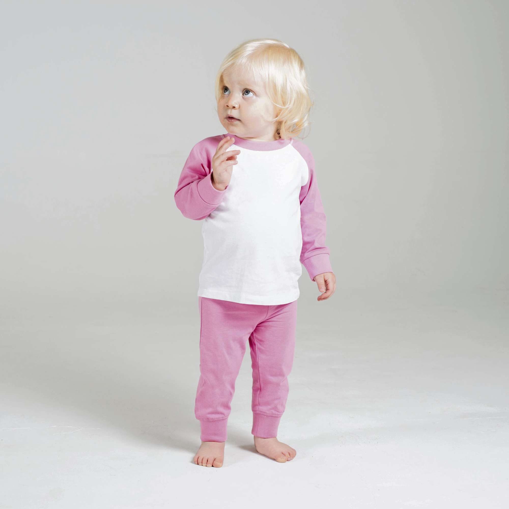 Larkwood Kinder-Pyjama mit Baseball-Shirt-Schnitt, Navy/White 3-4 Jahre, LW071
