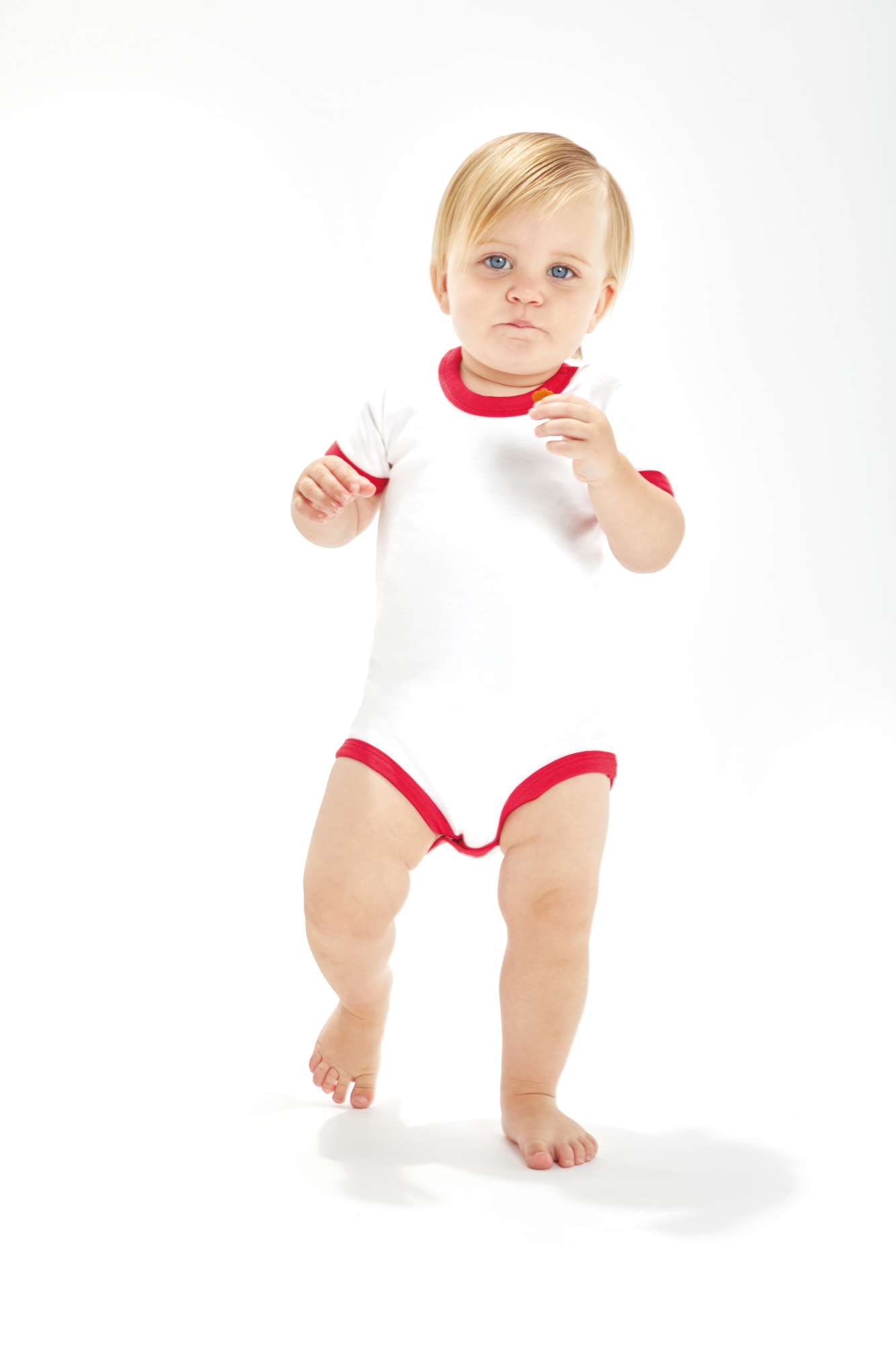Babybugz Bio-Baumwolle Baby Ringer Bodysuit, White/Kelly Green 12-18 Monate, BZ19