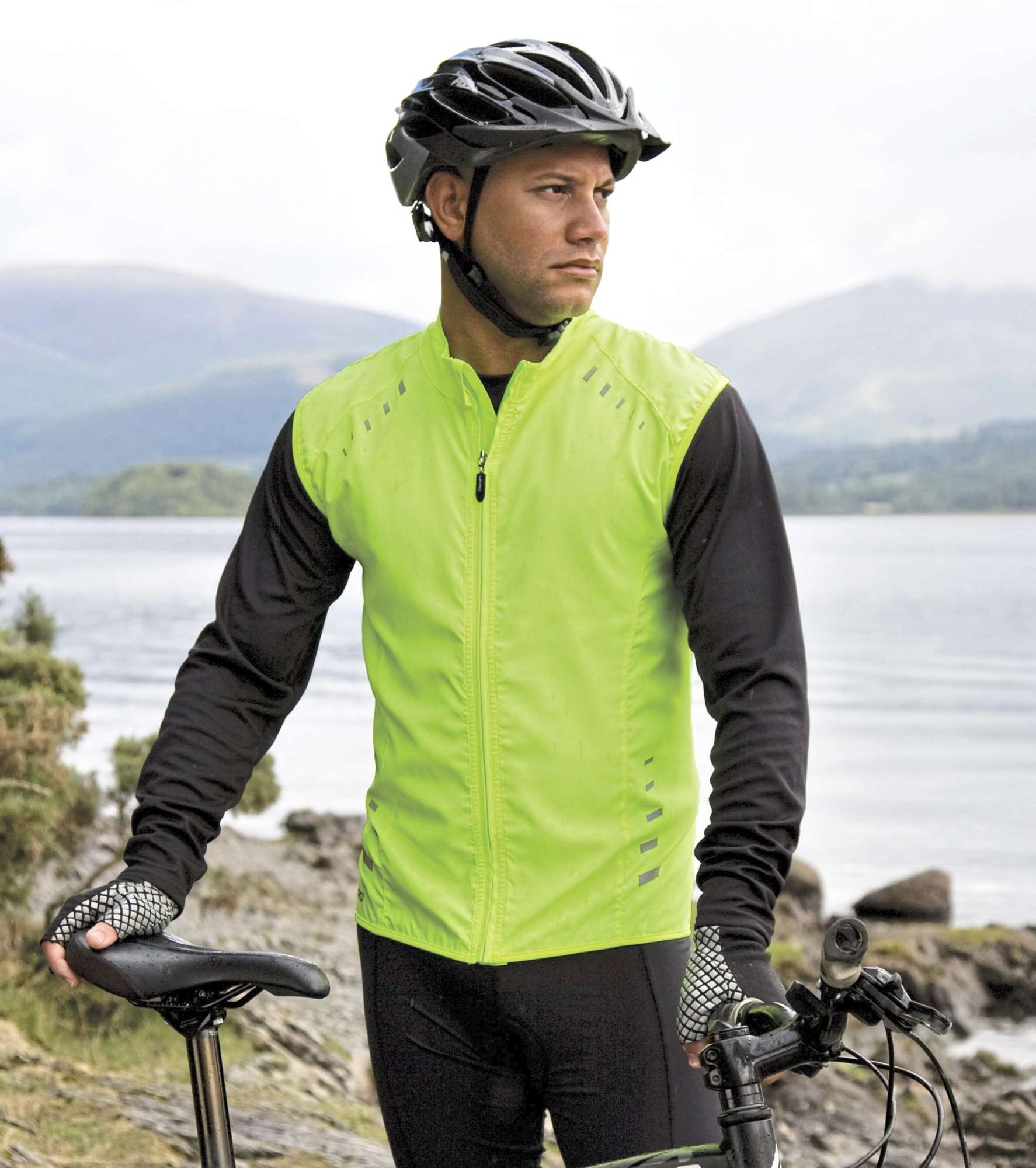 Reflektierende Bikewear Gilet mit Stehkragen