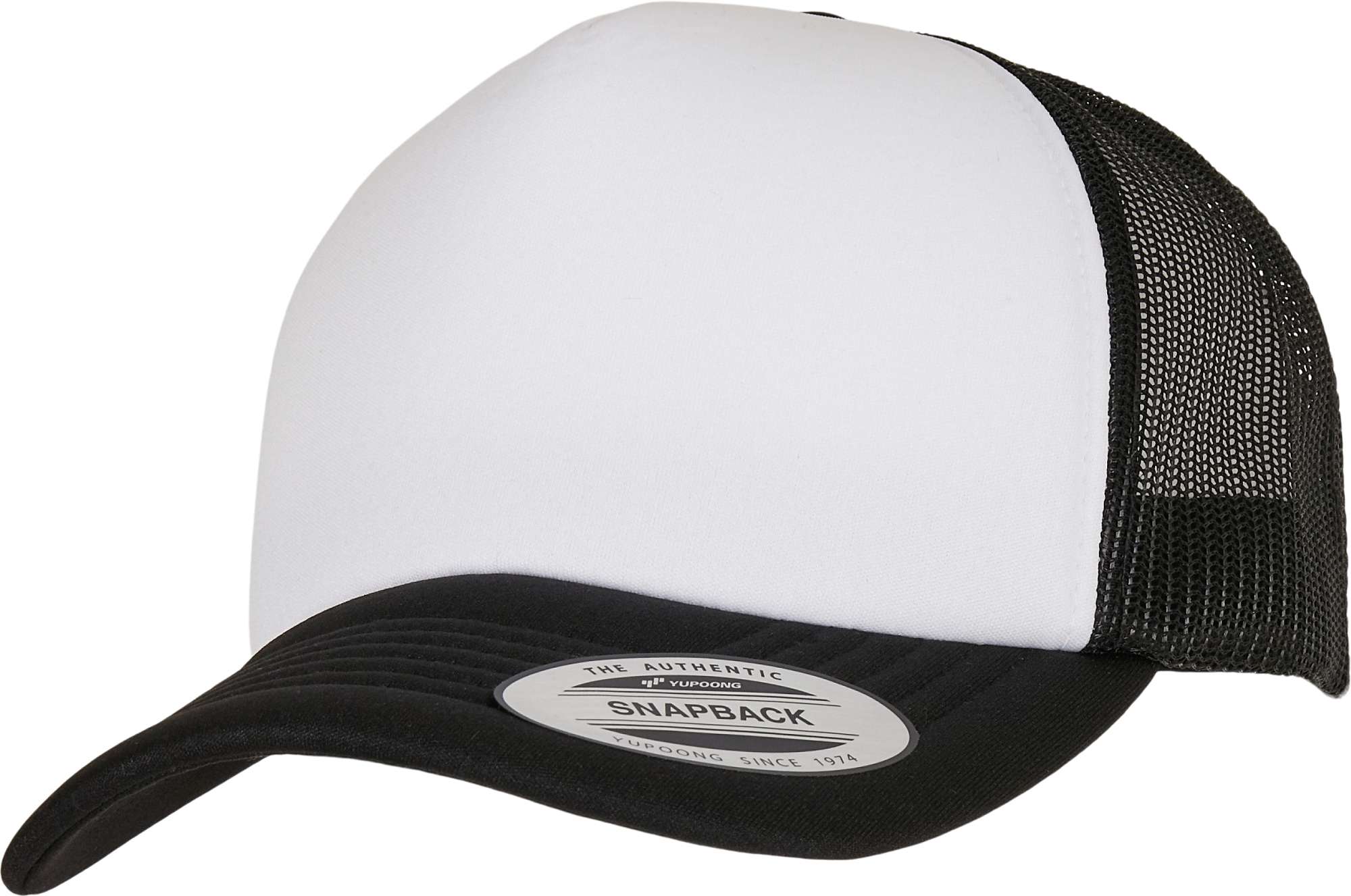 FLEXFIT Curved Foam Trucker Cap mit Mesh, Black/White One Size, FX6320W