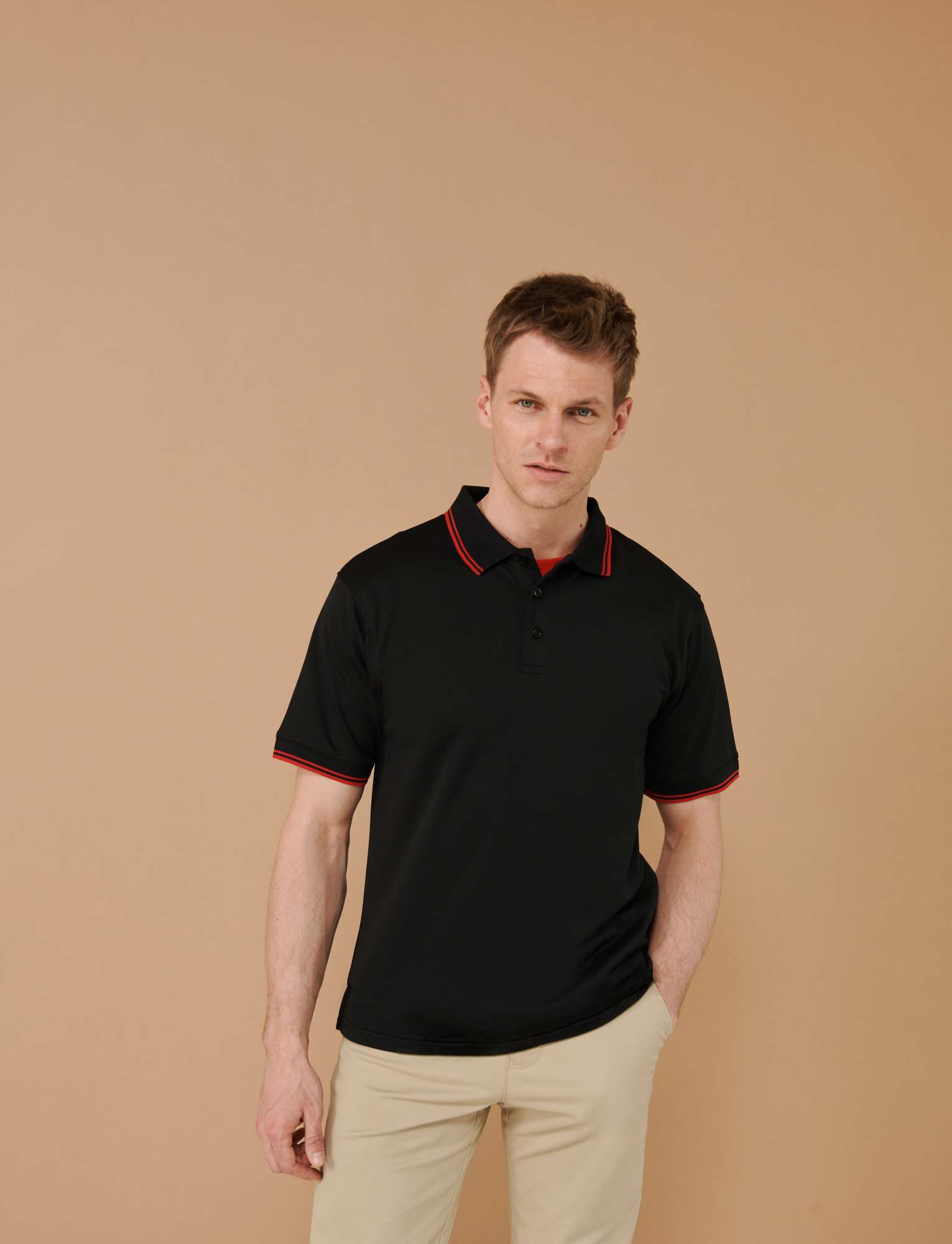 Coolplus® Polo-Shirt mit Kontrast-Streifen