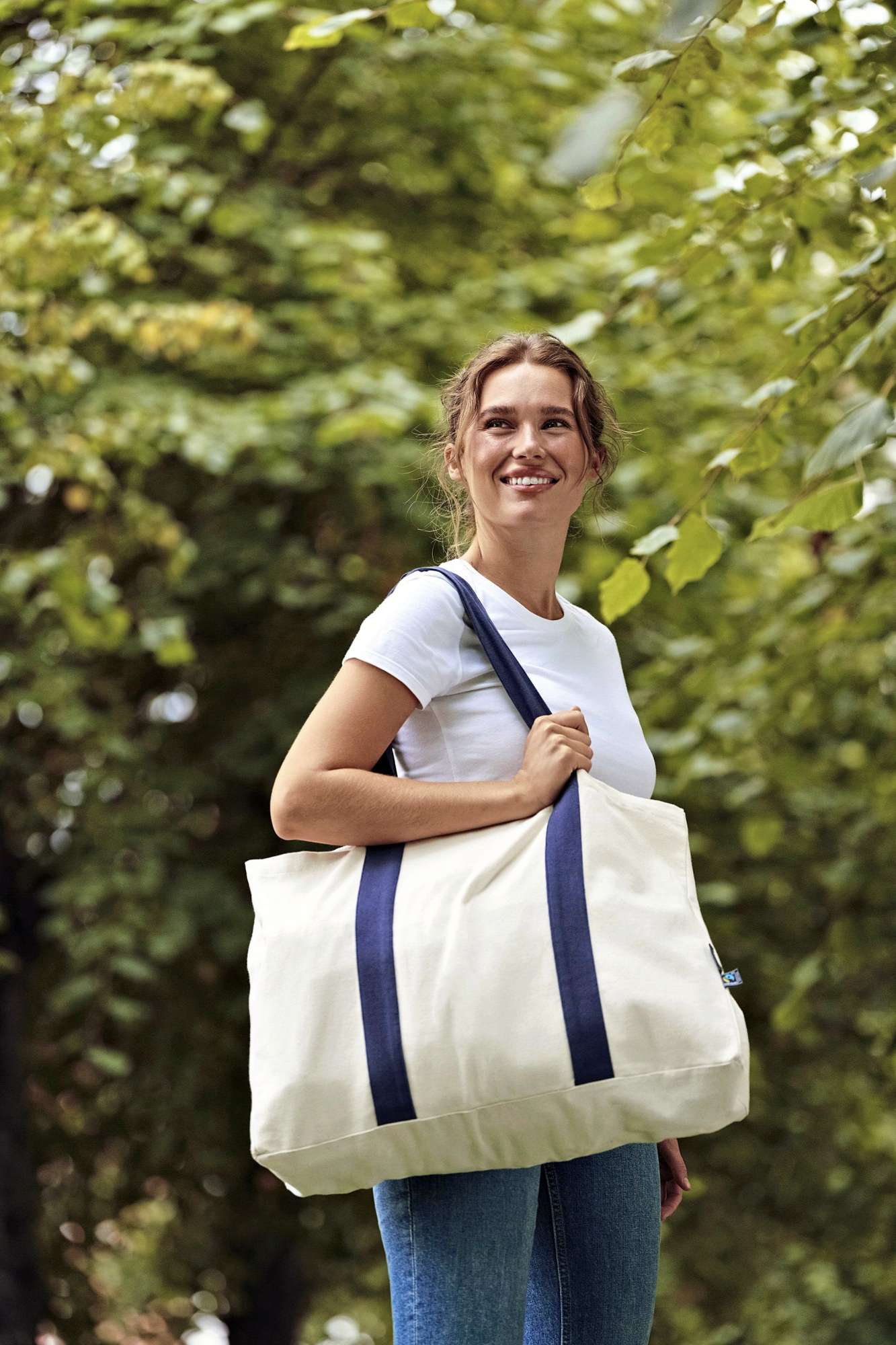 Neutral Beach Bag aus Fairtrade Bio-Baumwolle, Navy/Navy 55 x 38 cm, NE90054