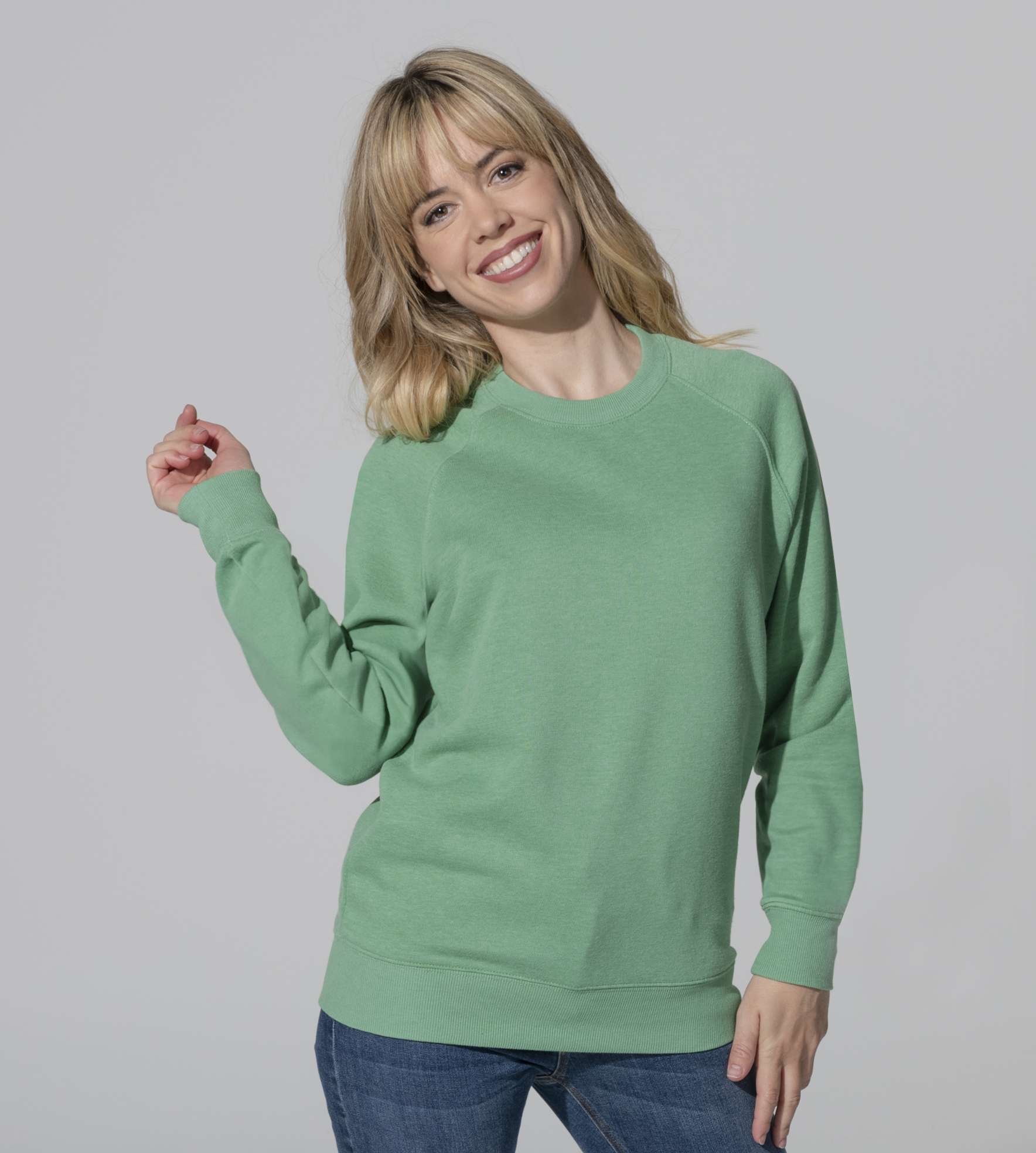 JHK Sweatshirt Everest aus Bio-Baumwolle, Steel Blue XL, JHK322
