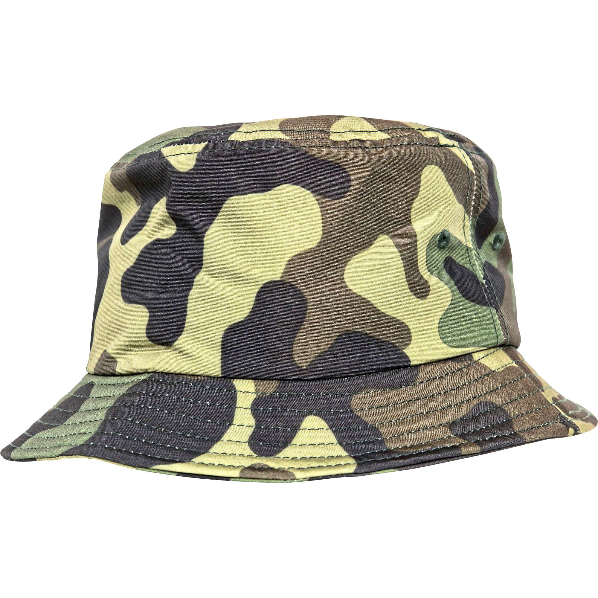 Green Camo Bucket Hat mit Krempe