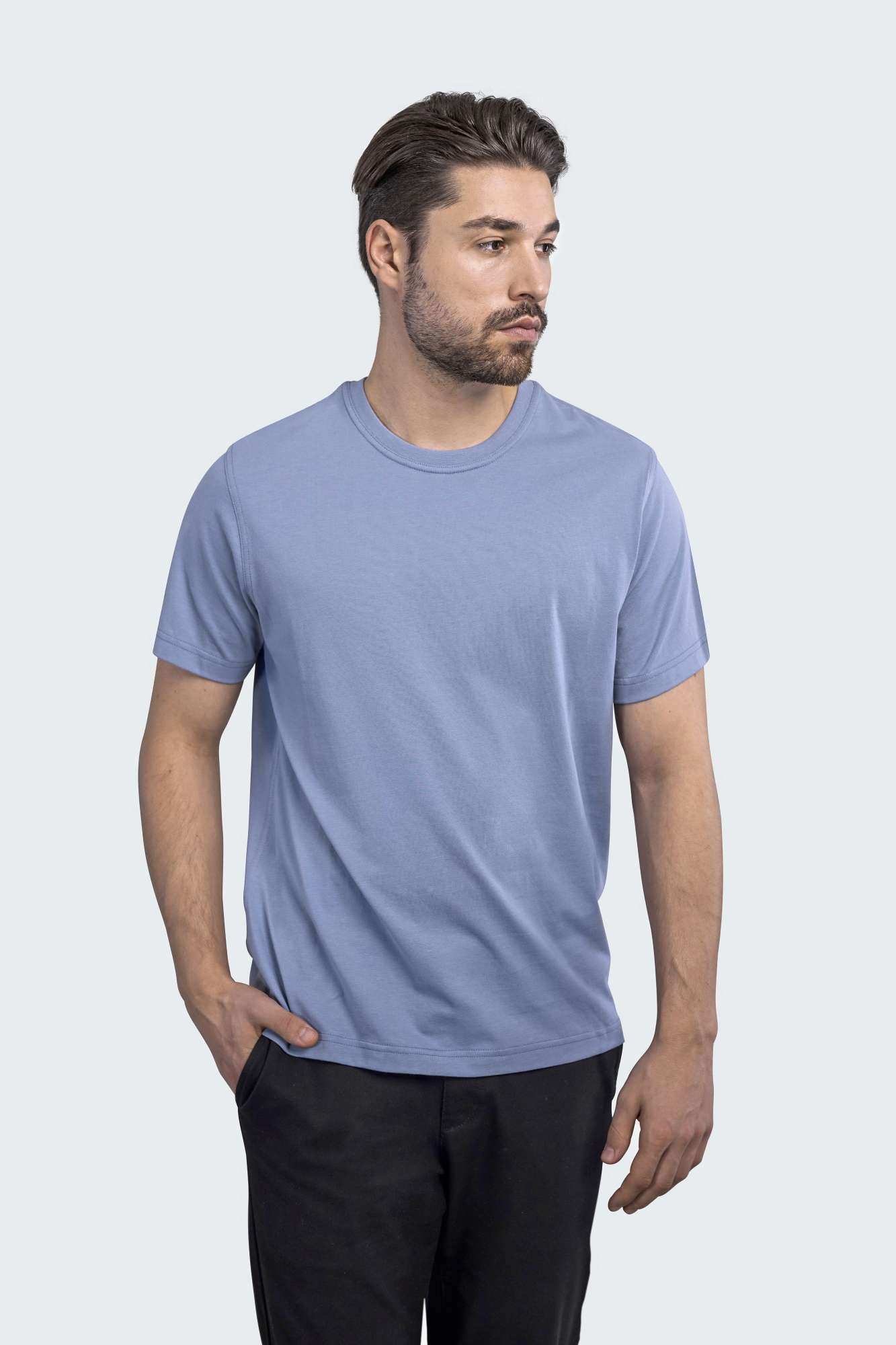 Rundhals T-Shirt aus Bio-Baumwolle für Herren