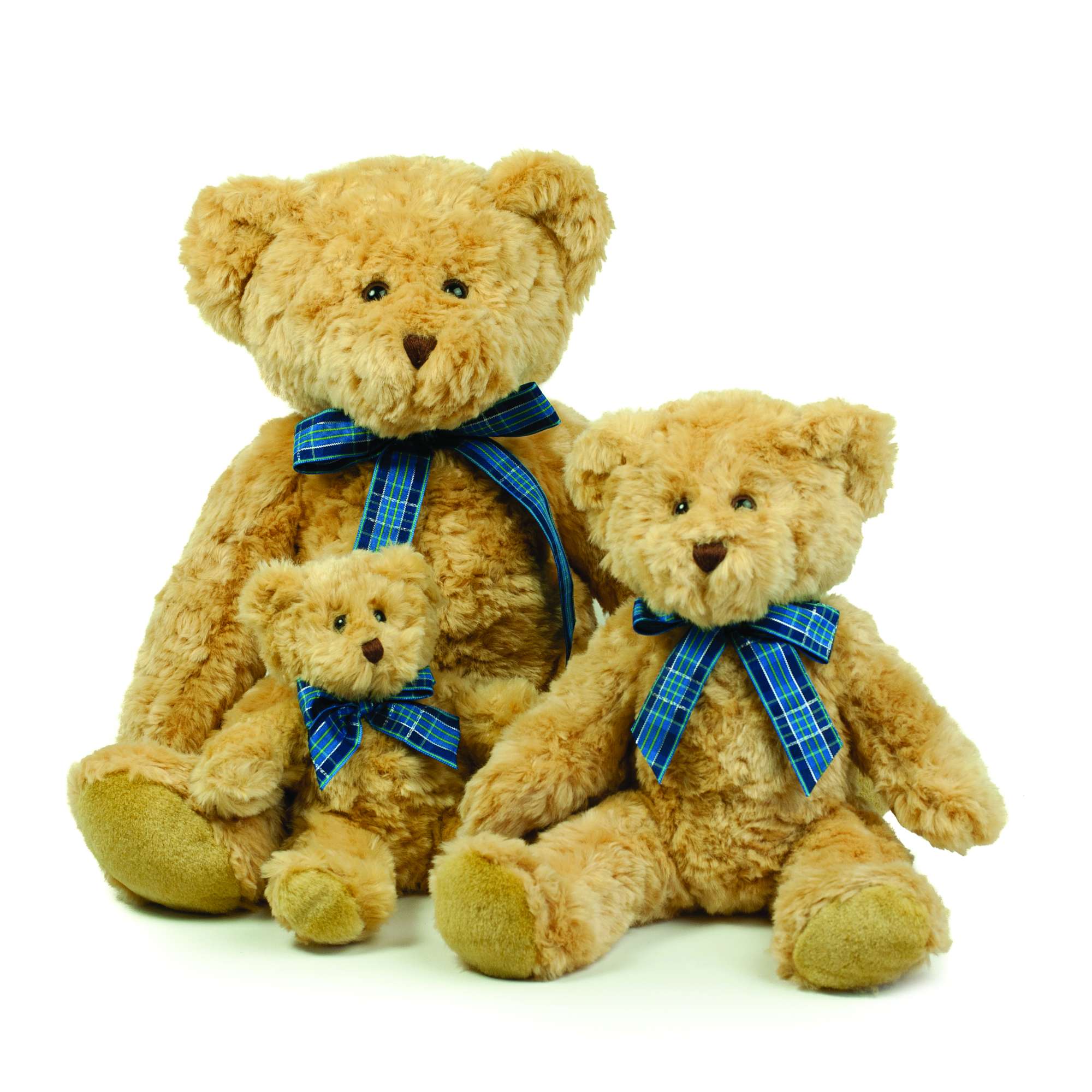 Mumbles Bracken Bear mit Tartan-Schleife, Light Brown L, MM01