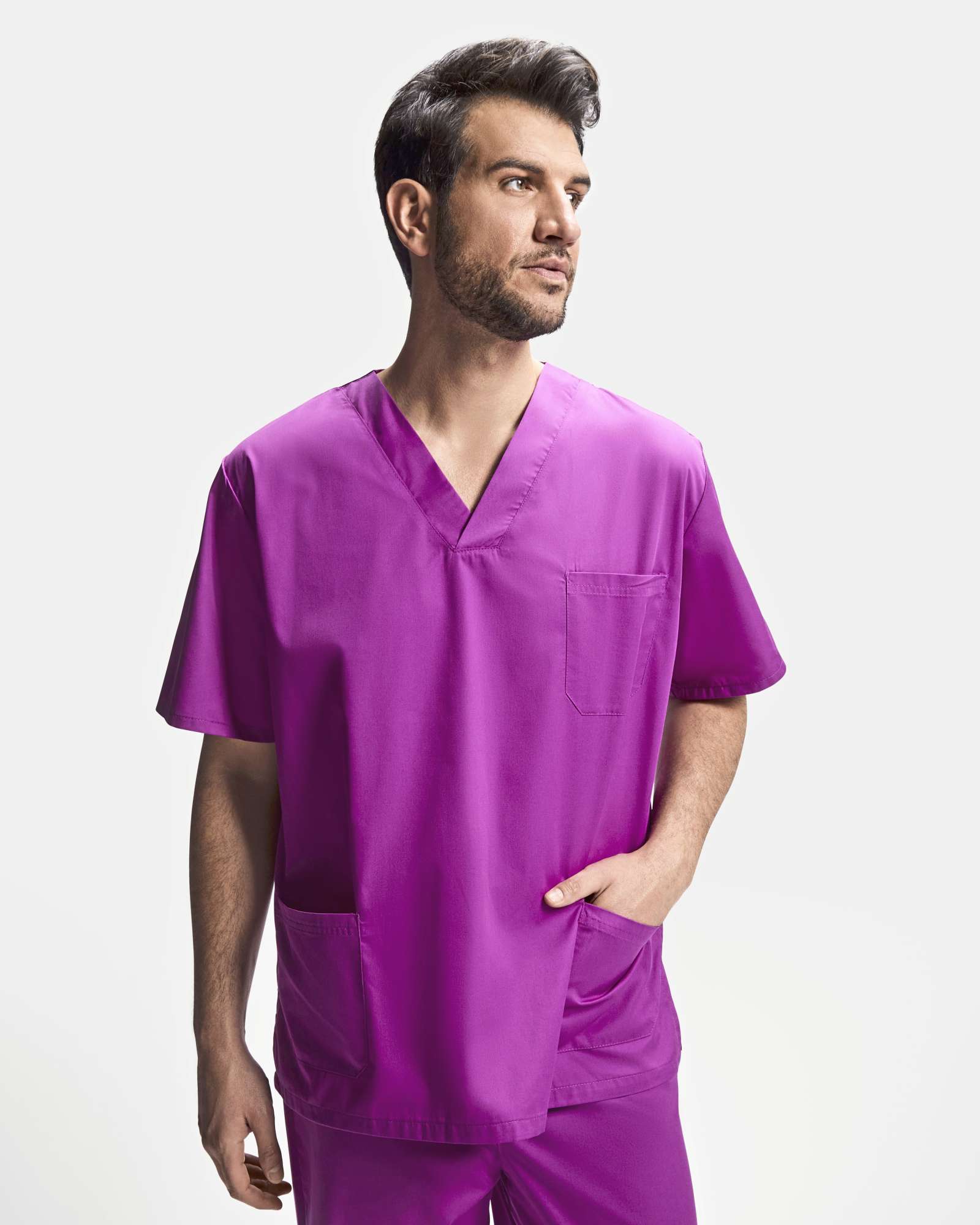 Roly Workwear Panacea Schlupfkasack Baumwoll-Twill V-Ausschnitt, Blue Danube 110 XL, RY9098