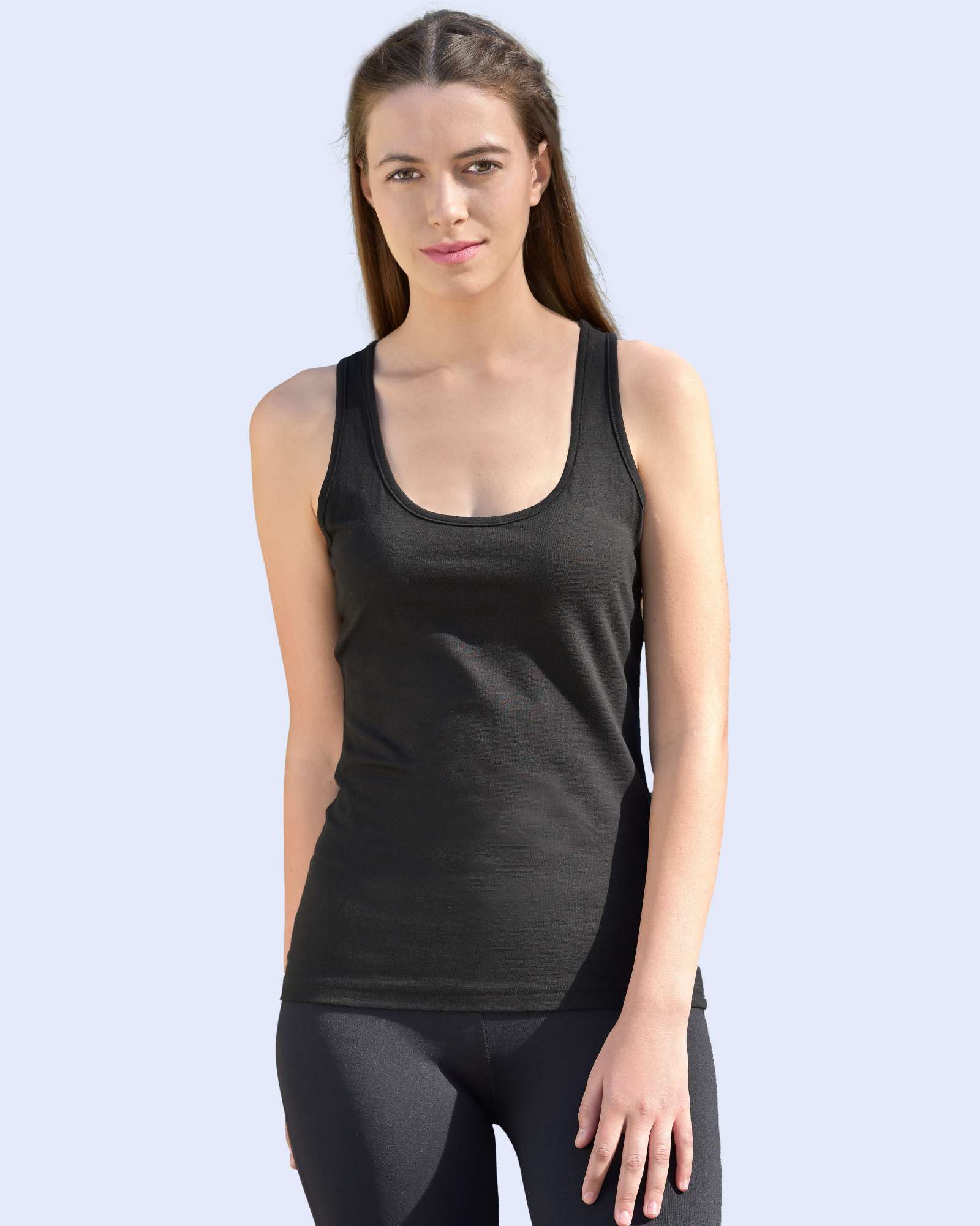 Starworld Ärmelloses Slim Fit T-Shirt aus Baumwolle, Deep Black XL, SW420