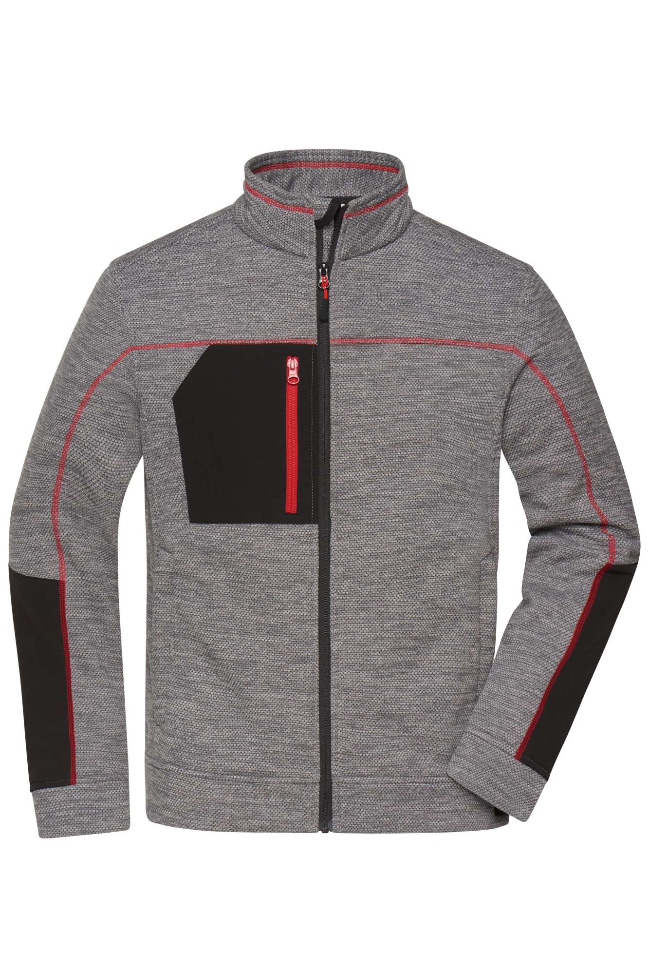 Strick-Fleecejacke mit Melange-Optik für Herren