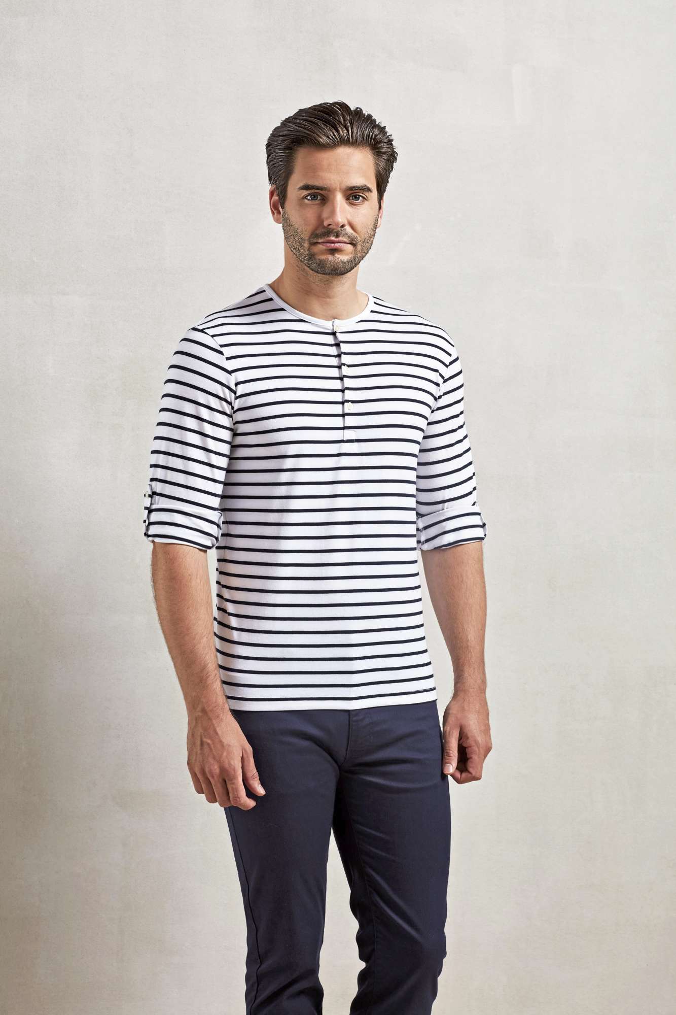 T-Shirt mit Krempelärmeln für Herren