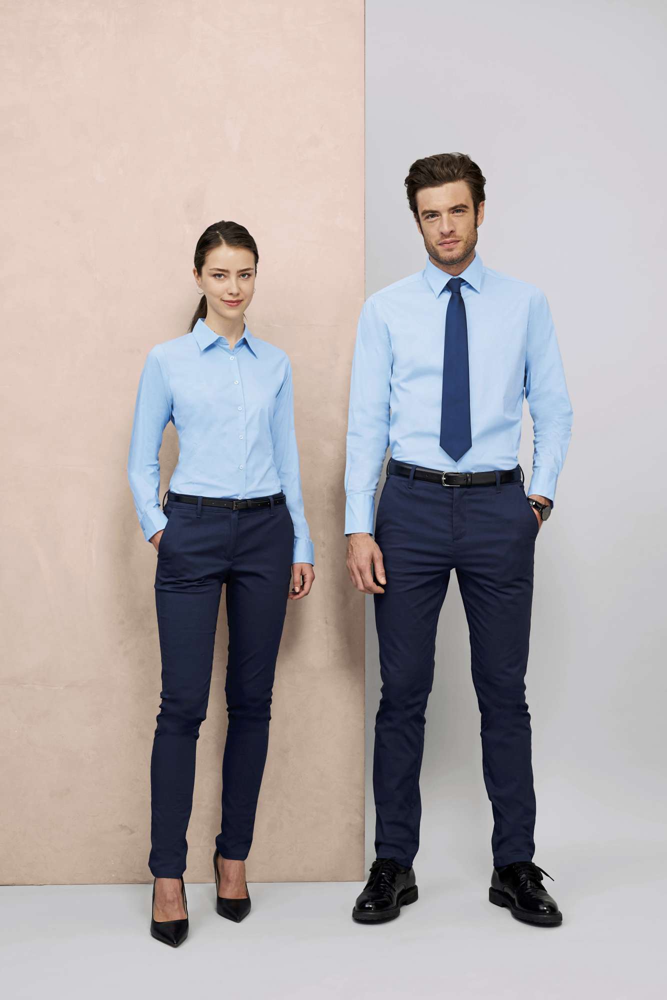 Figurbetontes Langarmhemd Slim-Fit Baumwolle