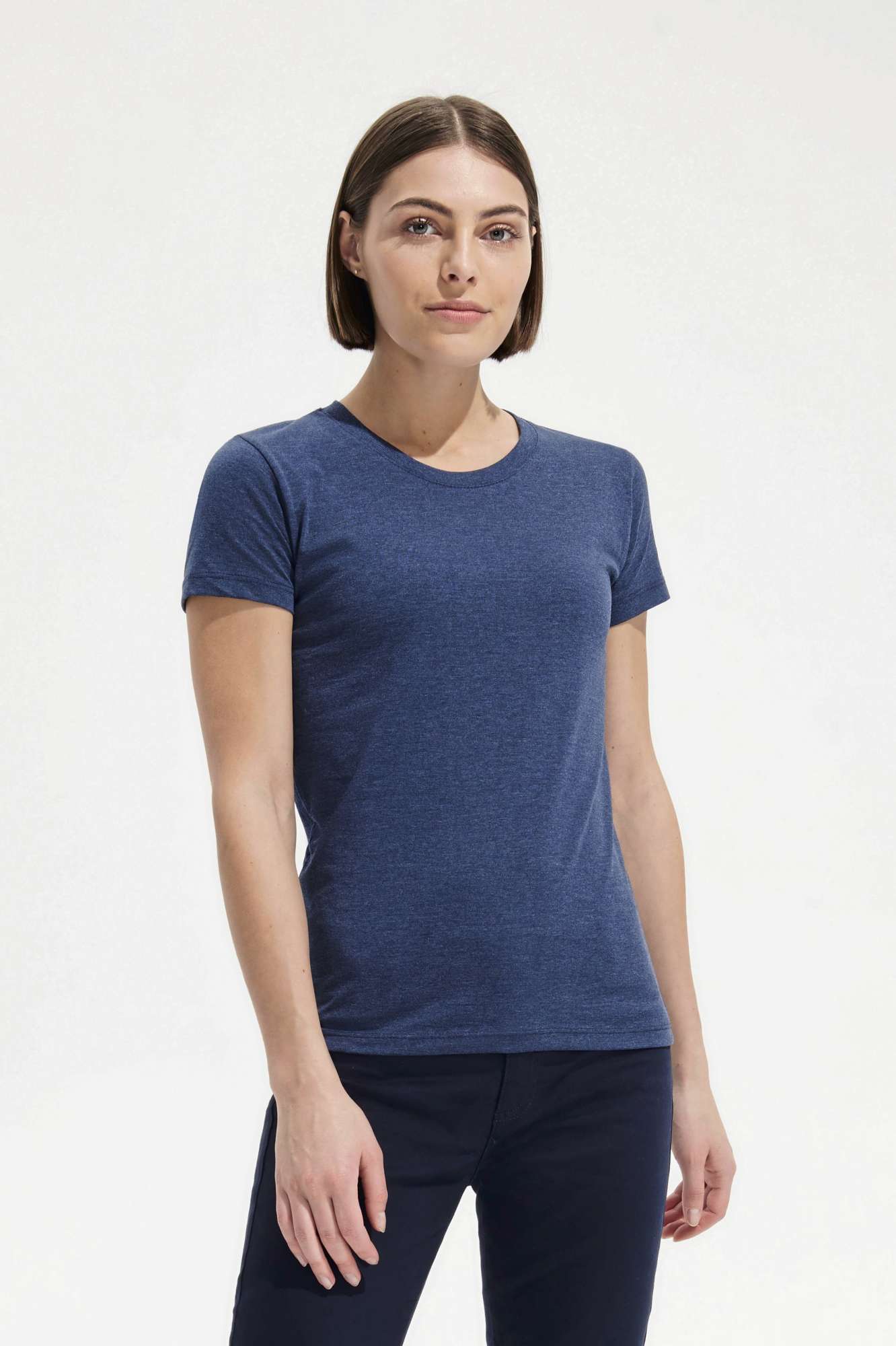 Fitted T-Shirt mit Rundhalsausschnitt für Damen