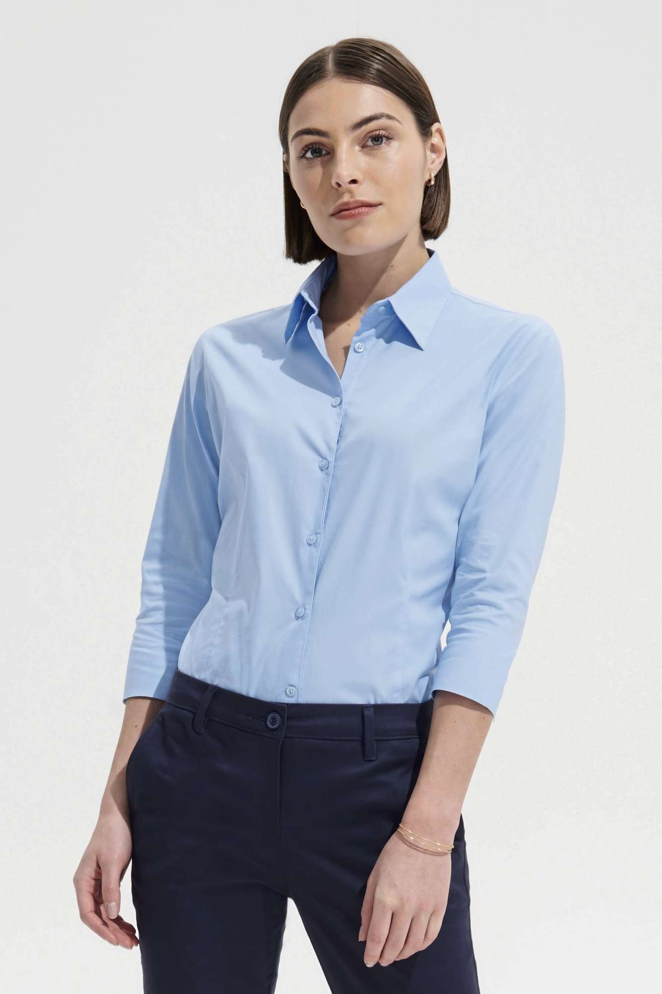 Stretchbluse mit 3/4-Ärmeln für Damen