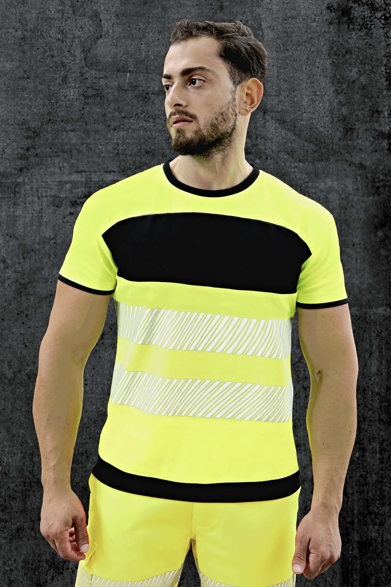 Korntex Hi-Vis T-Shirt mit Druckfläche, Signal Yellow/Black 3XL, KX1000