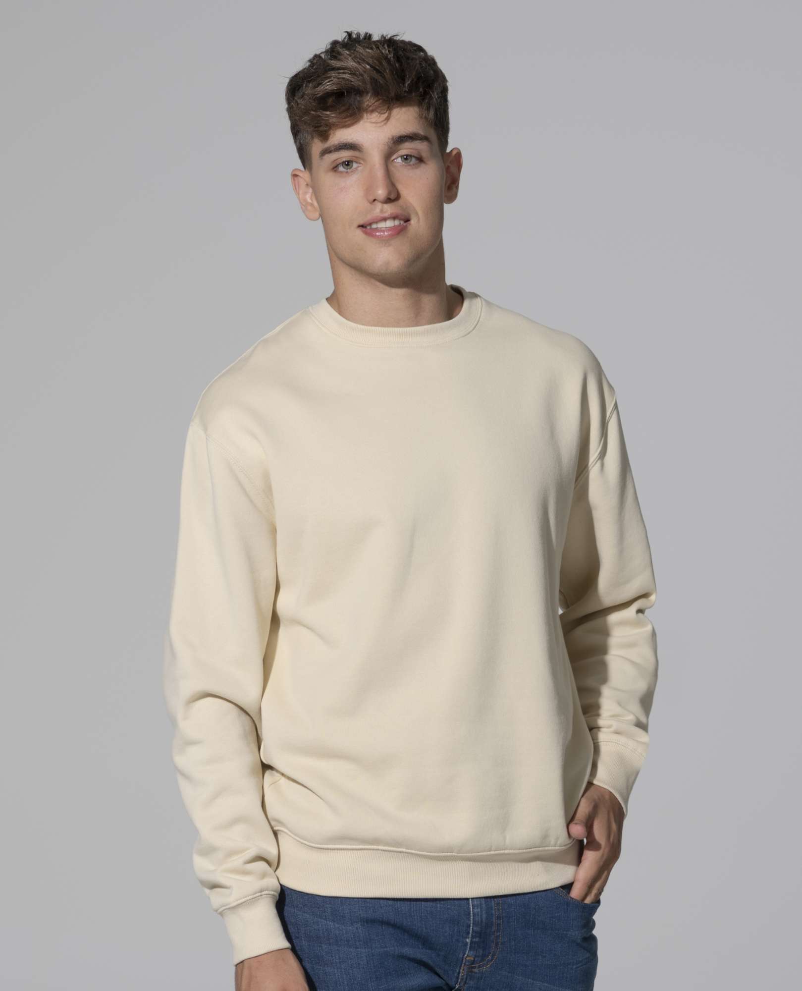 Crew Neck Sweatshirt aus Baumwolle-Polyester