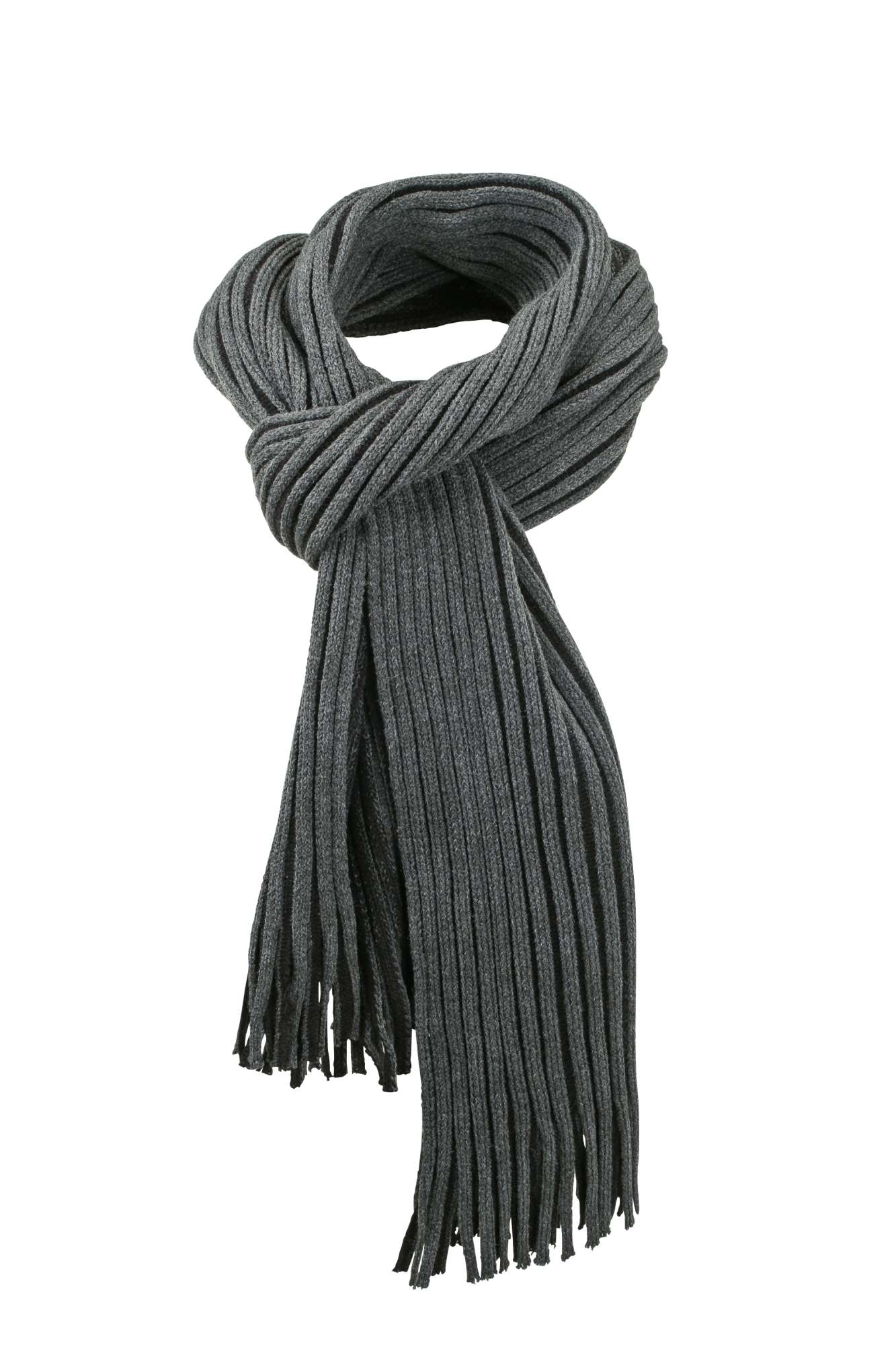 Aparter Ripp-Strickschal mit Fransen
