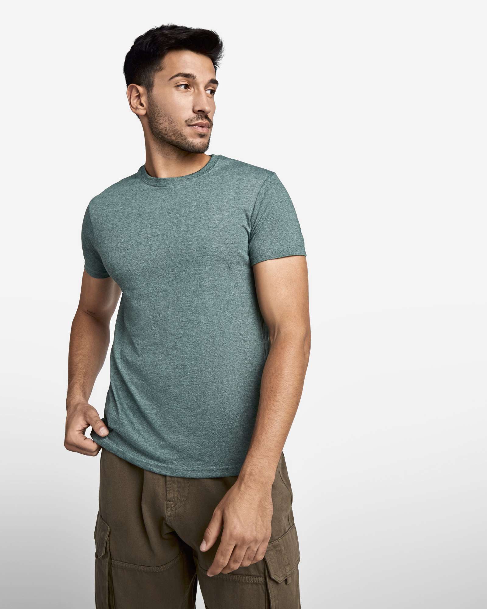 Fox T-Shirt aus Melange-Material für Herren