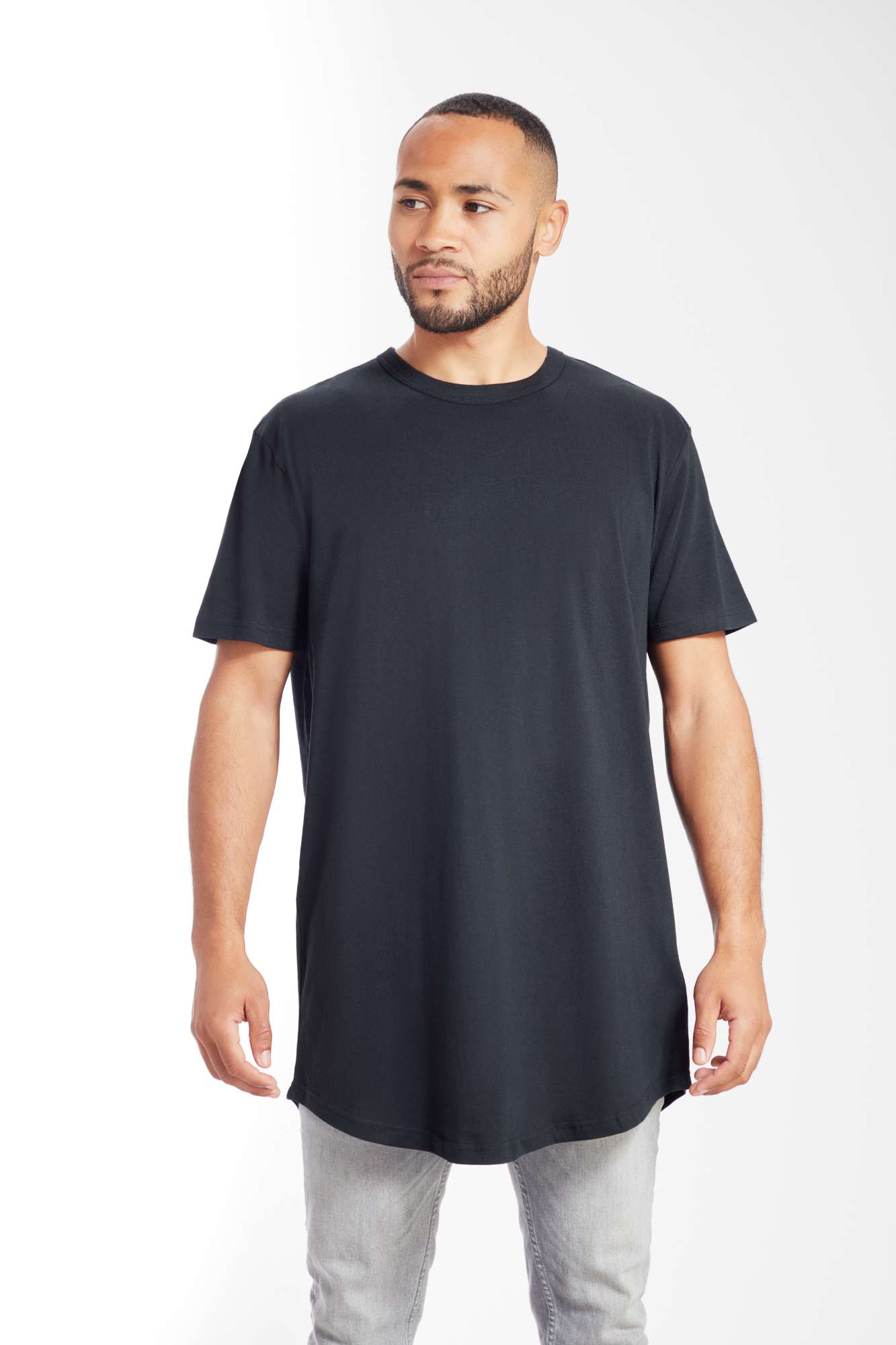 Bio-Jersey T-Shirt mit abgerundetem Saum