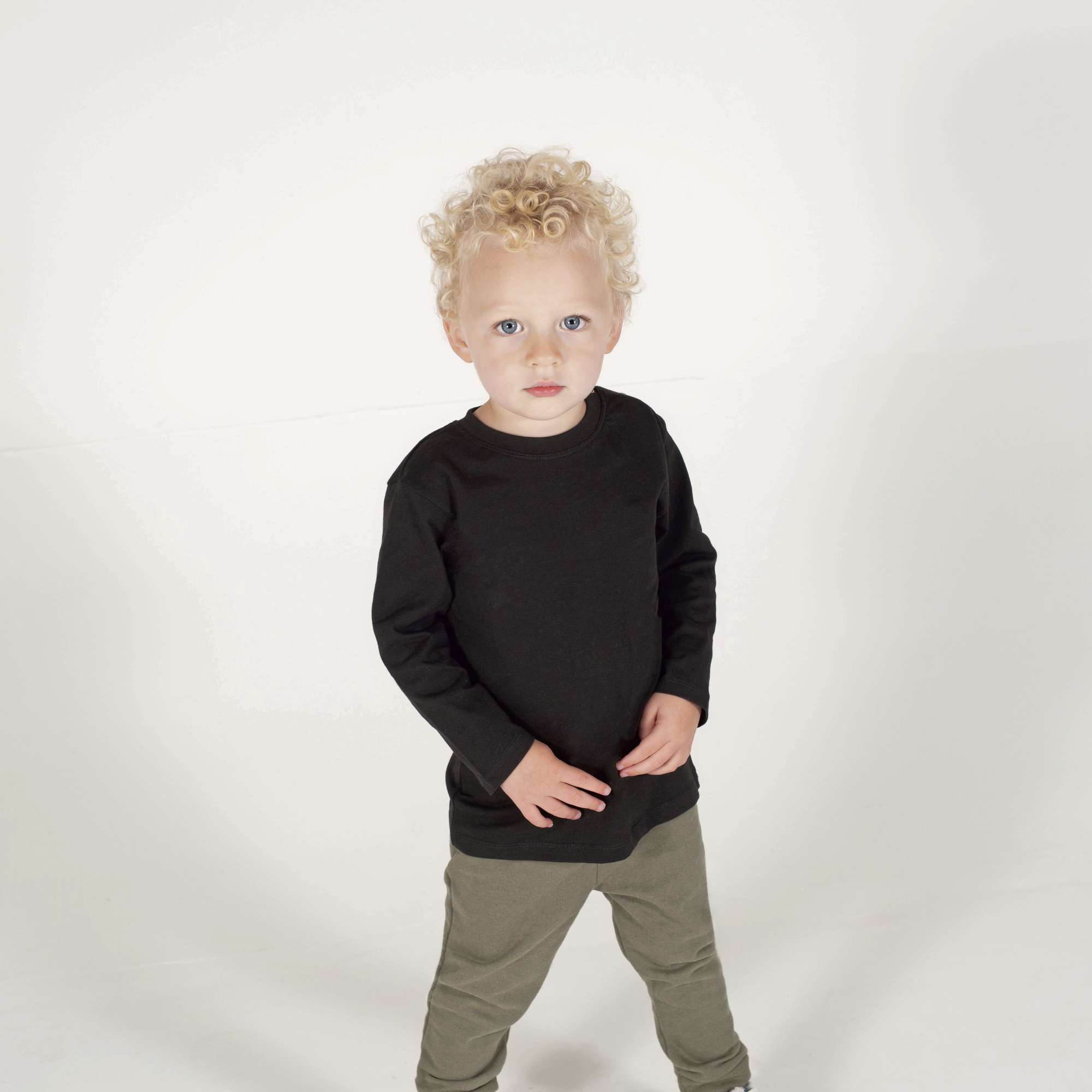 Langarm-T-Shirt mit Druckknöpfen für Kinder