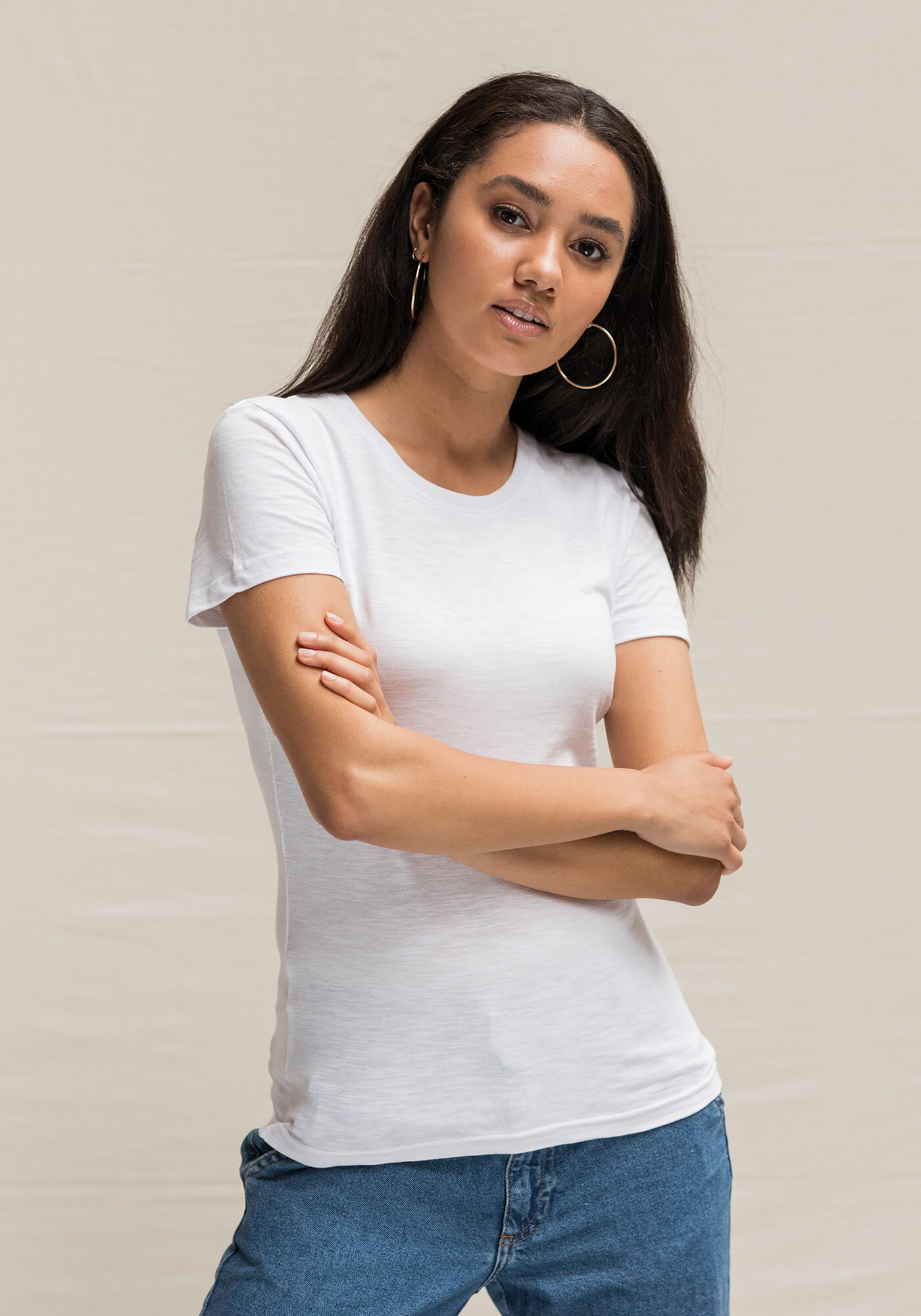 Girlie-Schnitt T-Shirt mit Flammengarn