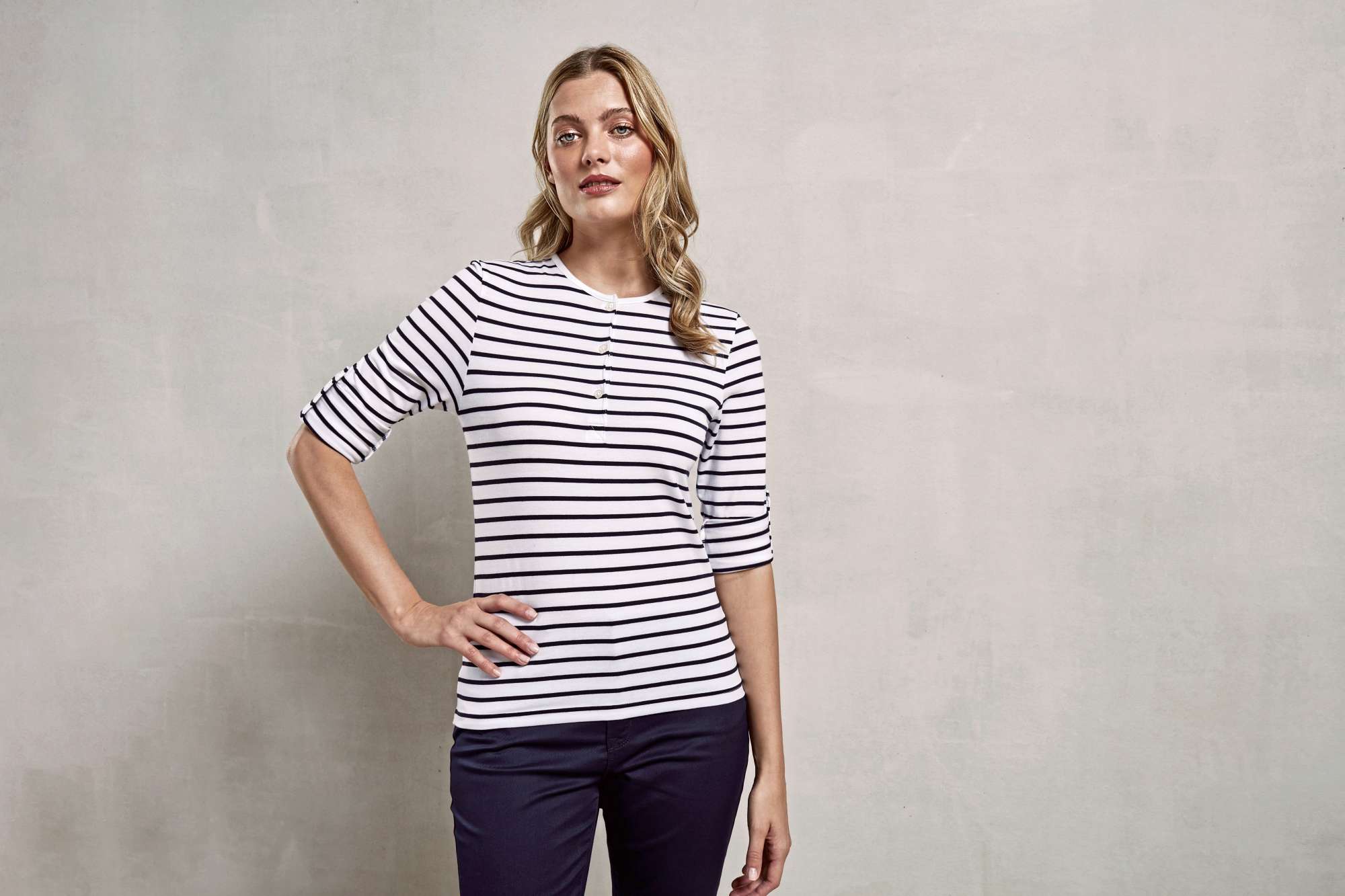 Langarmshirt mit Krempelärmeln für Damen