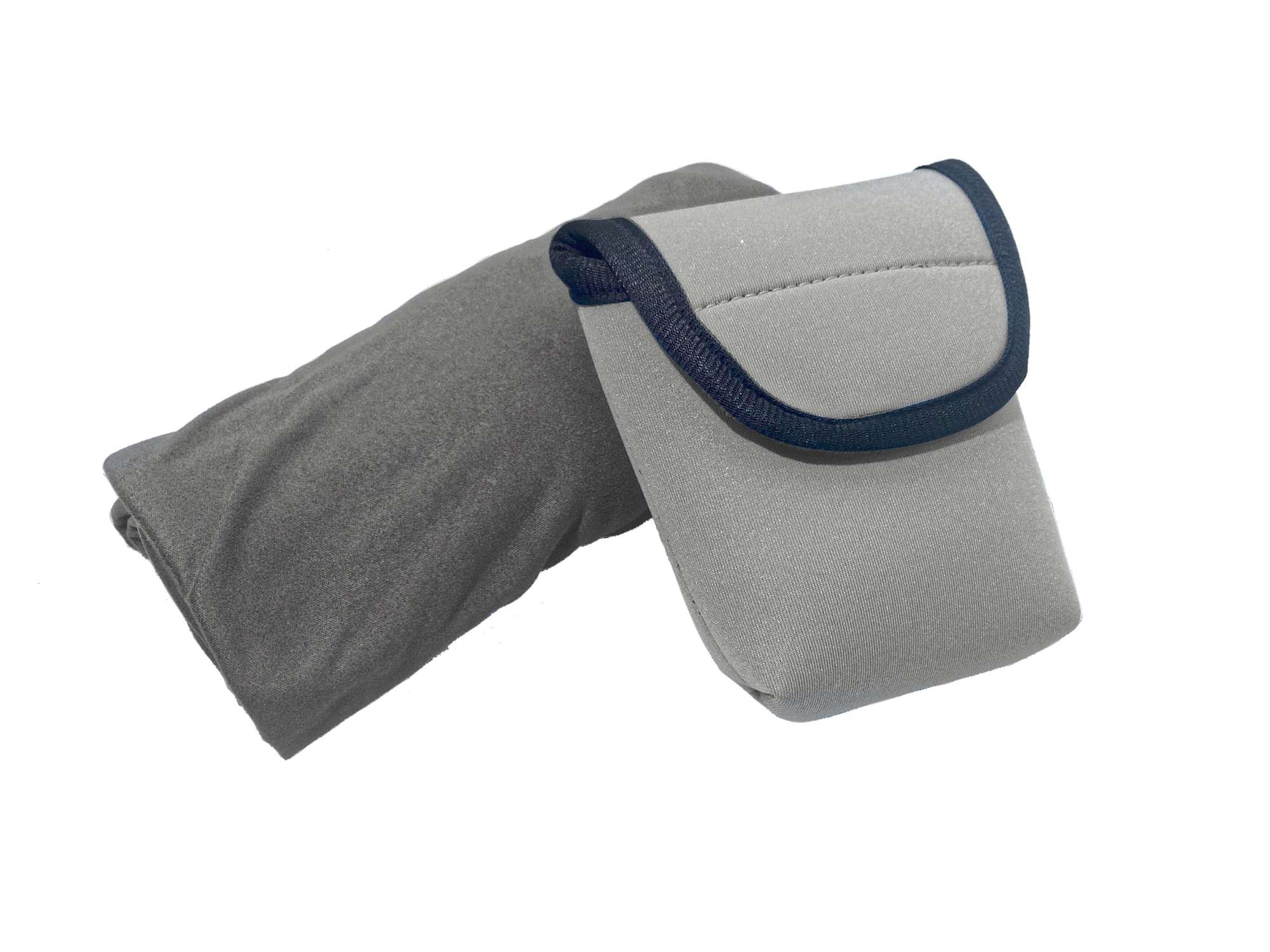 Graues Sport-Handtuch mit Etui 60x120 cm