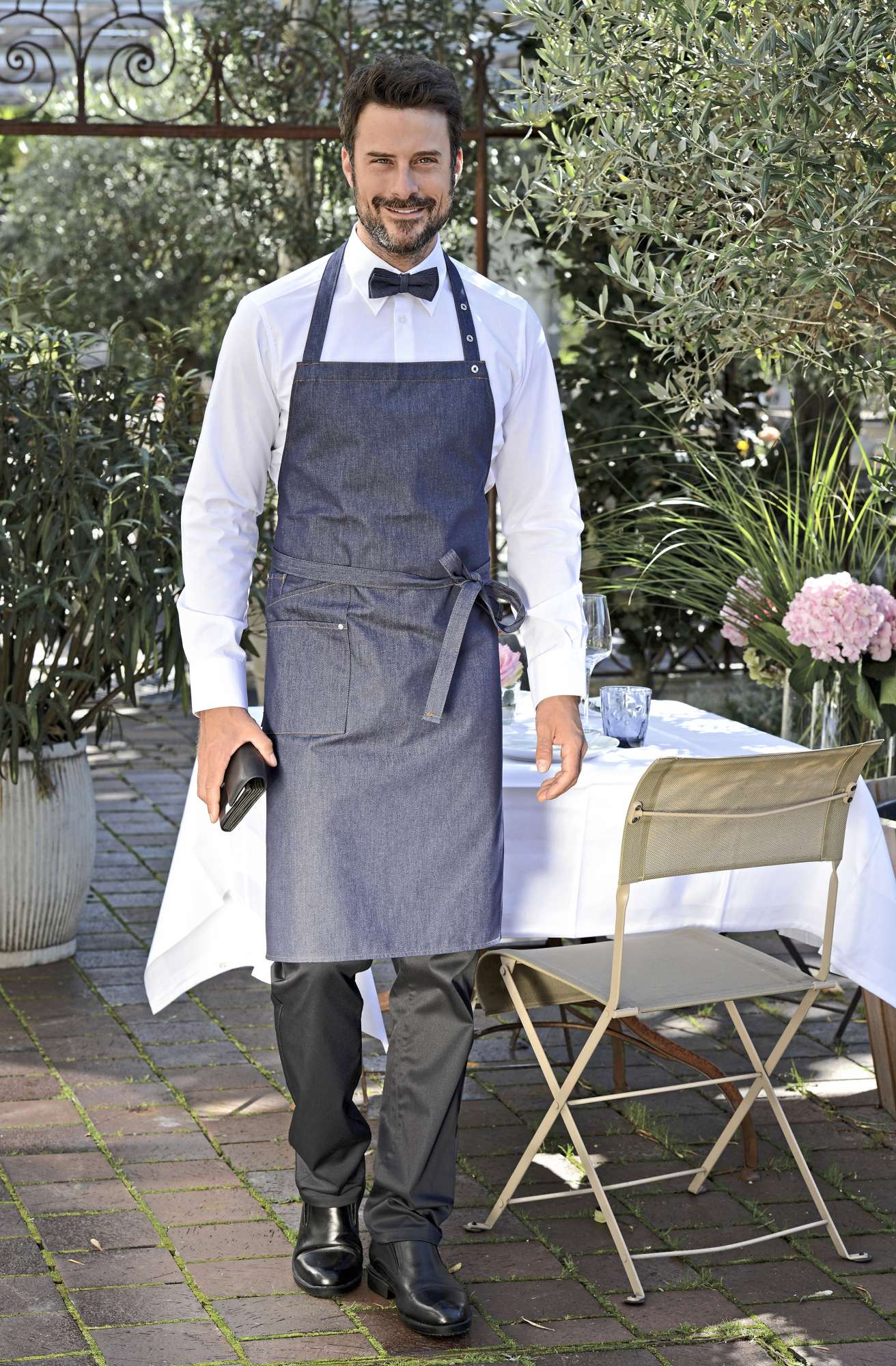 Denim Schürze Nucciano mit Taschen