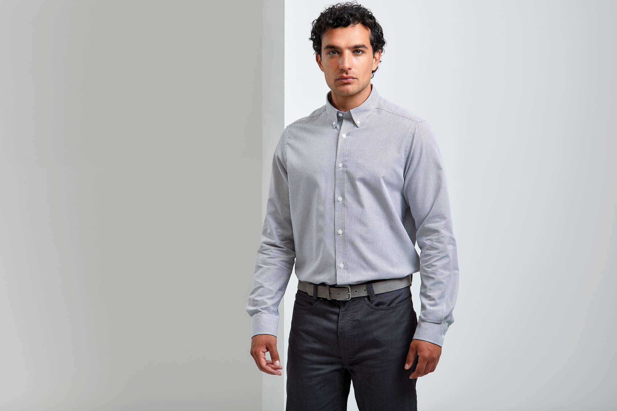 Herrenhemd Slim-Fit Oxford Streifen