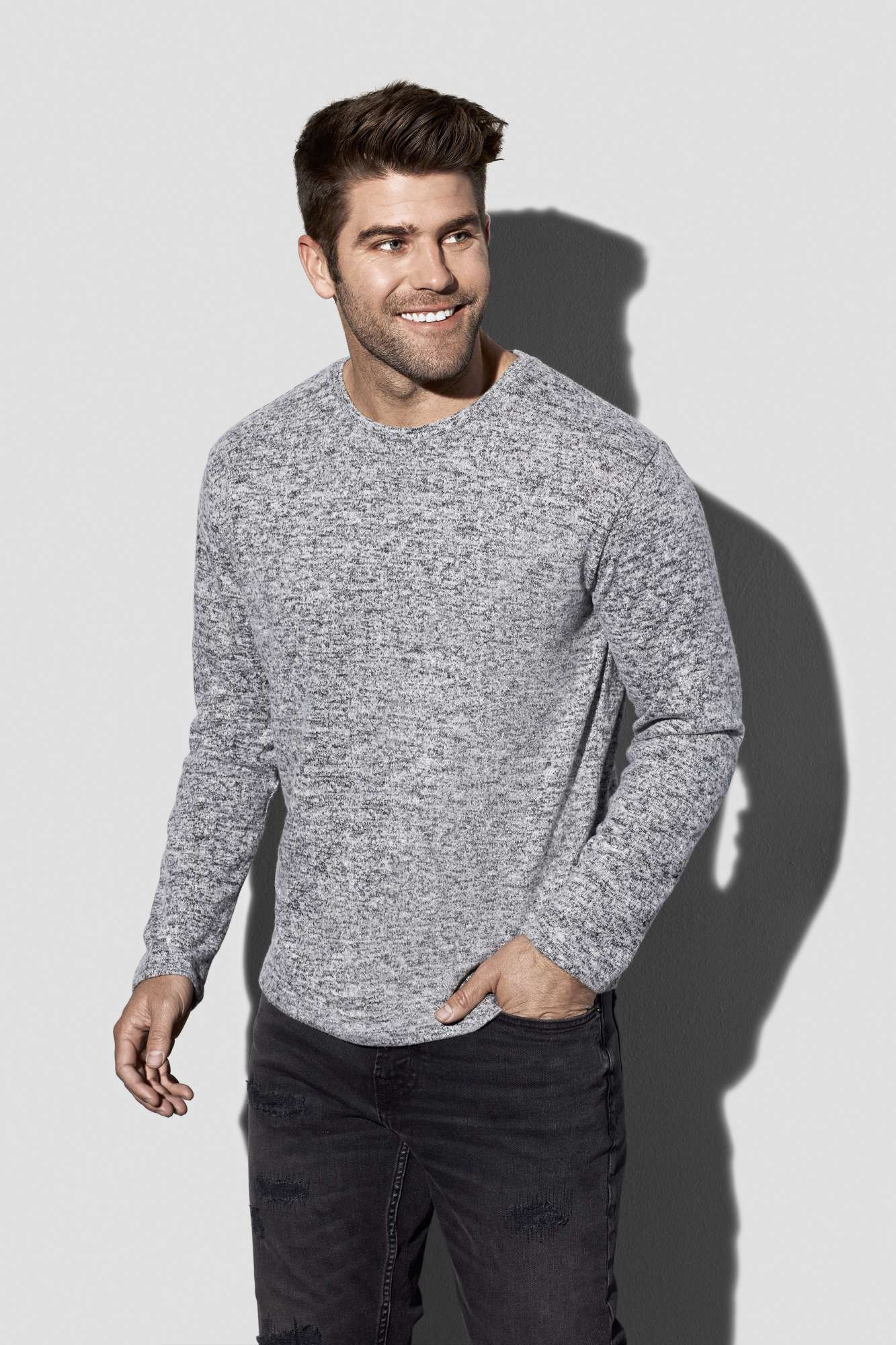 Langarm-Pullover aus Viskose-Mix für Herren