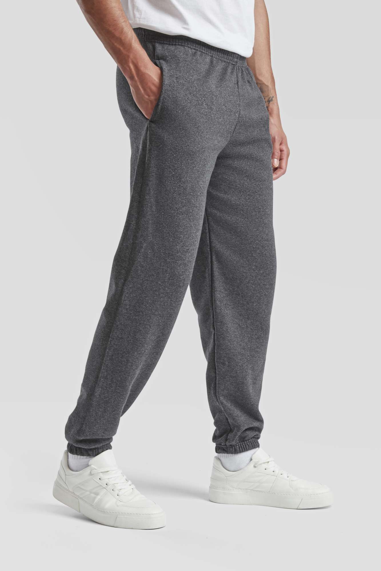 Fruit of the Loom Klassische Jogginghose mit elastischem Bund, Heather Grey XL, F480