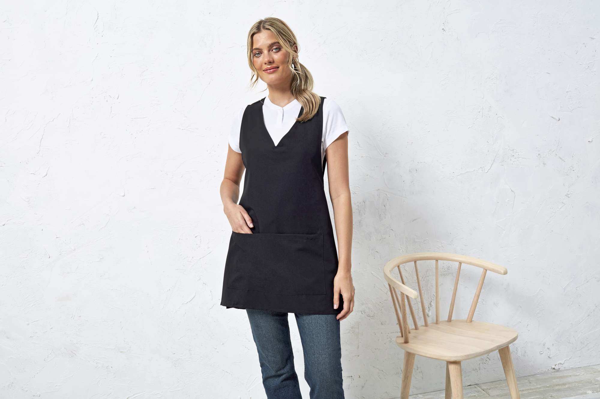 Premier Workwear Tulip Wickeltunika mit V-Ausschnitt, Dark Grey (ca. Pantone 425C) S/M, PW177