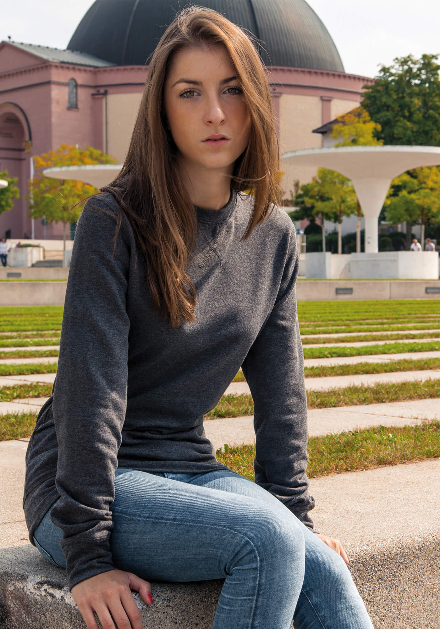 Sweatshirt mit Rundhalsausschnitt für Damen