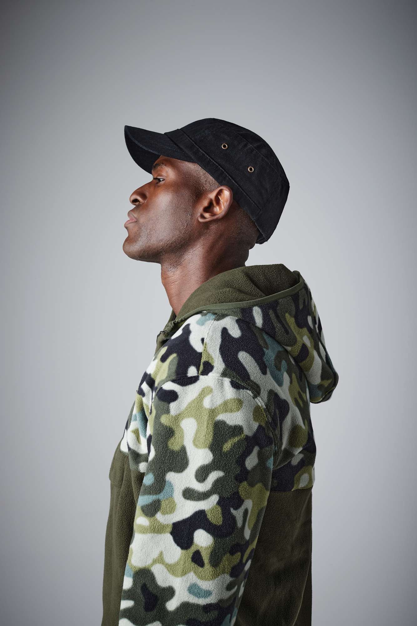 Urban Army Cap mit Fischgrätmuster