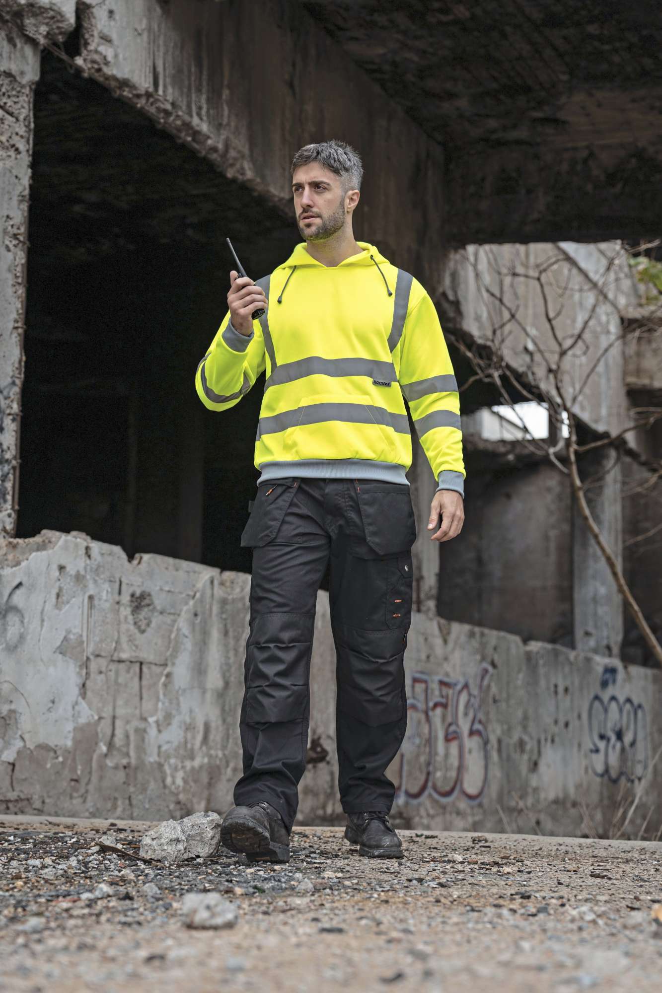 Hi-Vis Hoody mit Reflektionsstreifen