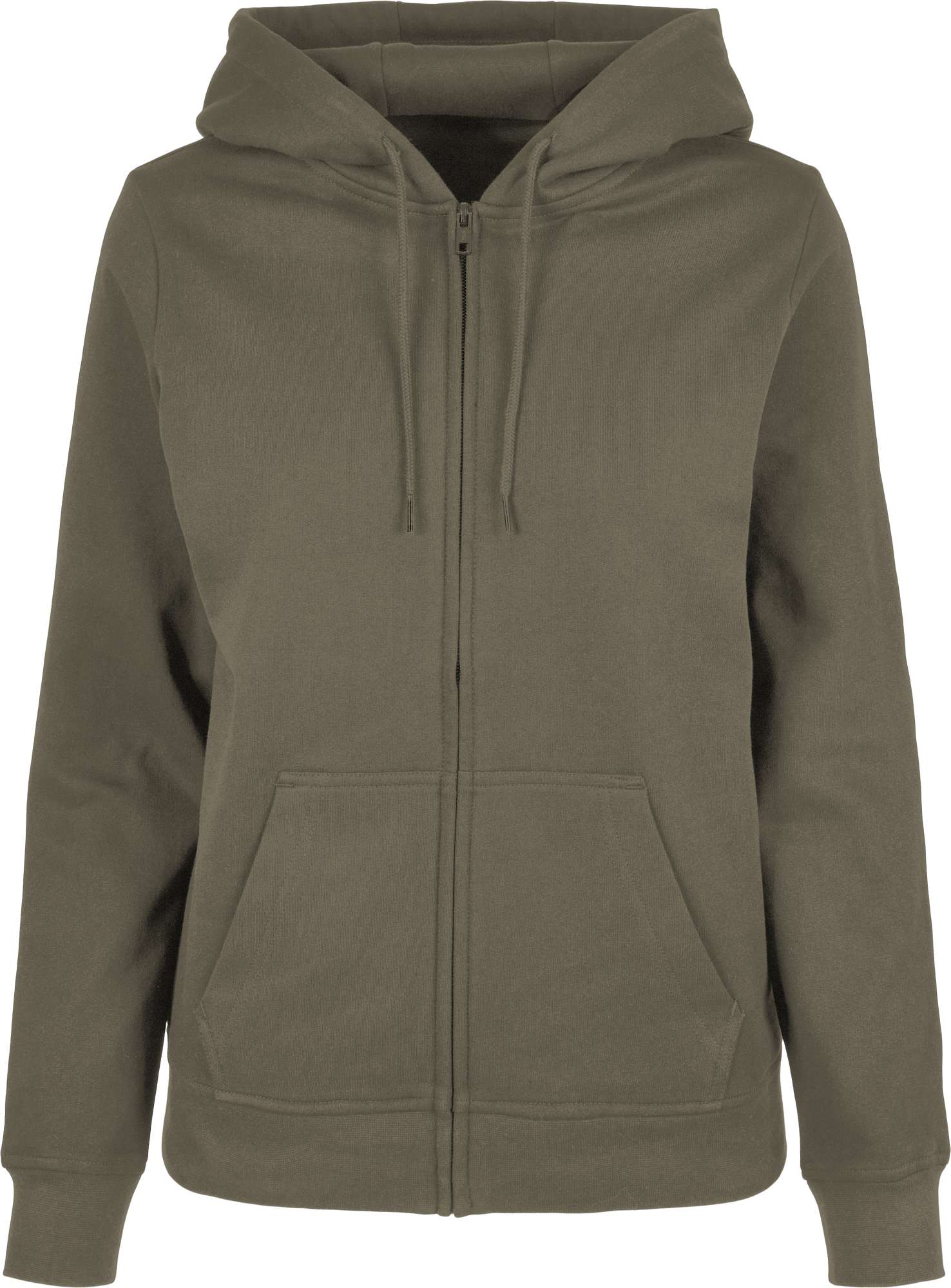 Basic Zip Hoody mit Kängurutasche für Damen