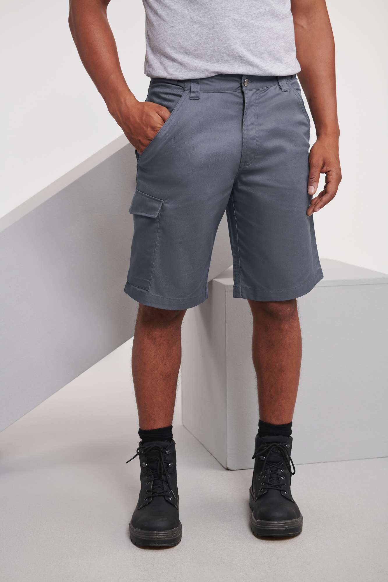 Russel Cargo-Shorts aus Polycotton mit Tasche, Convoy Grey (Solid) 42, Z002