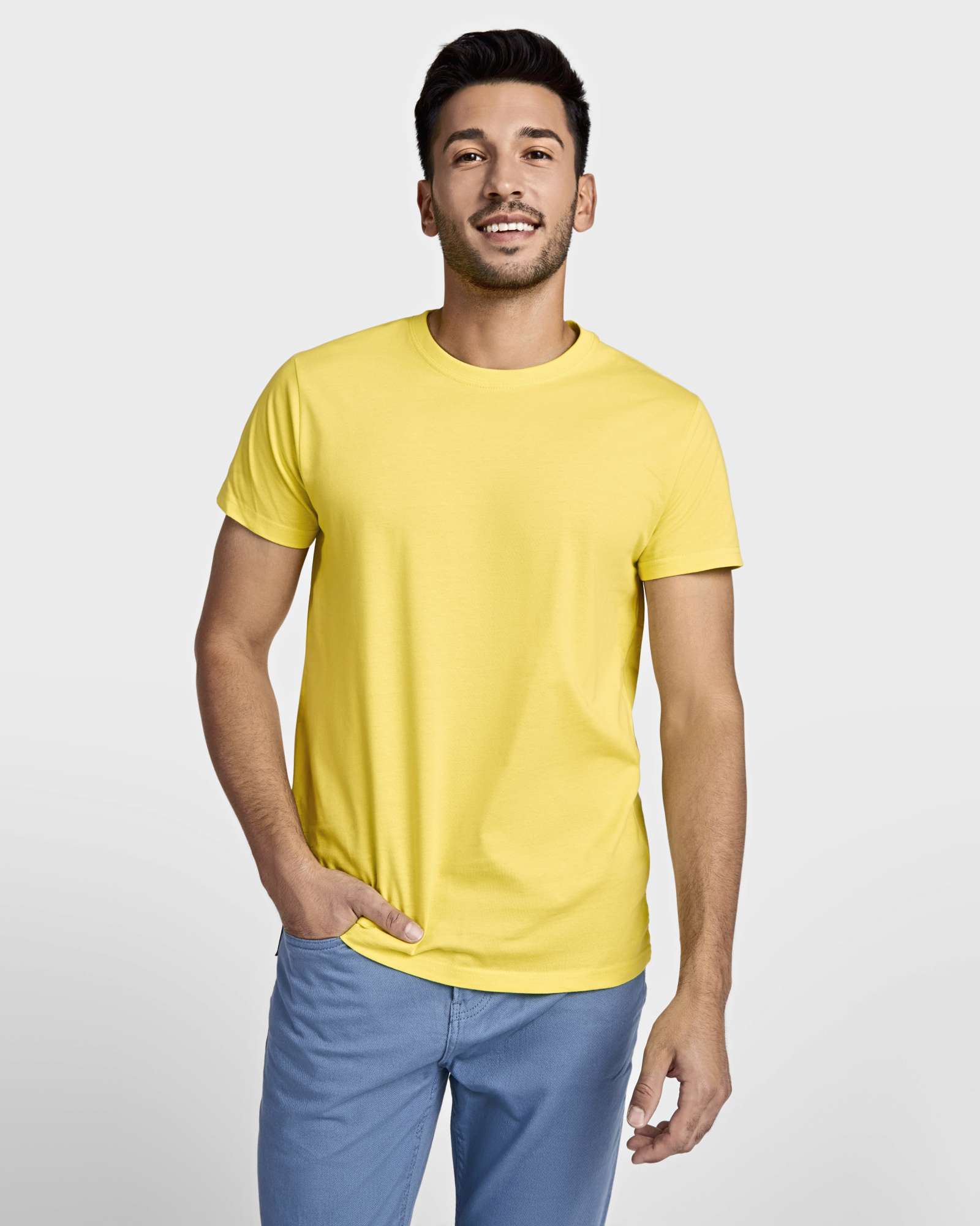 Baumwoll Kurzarm T-Shirt mit Nackenband